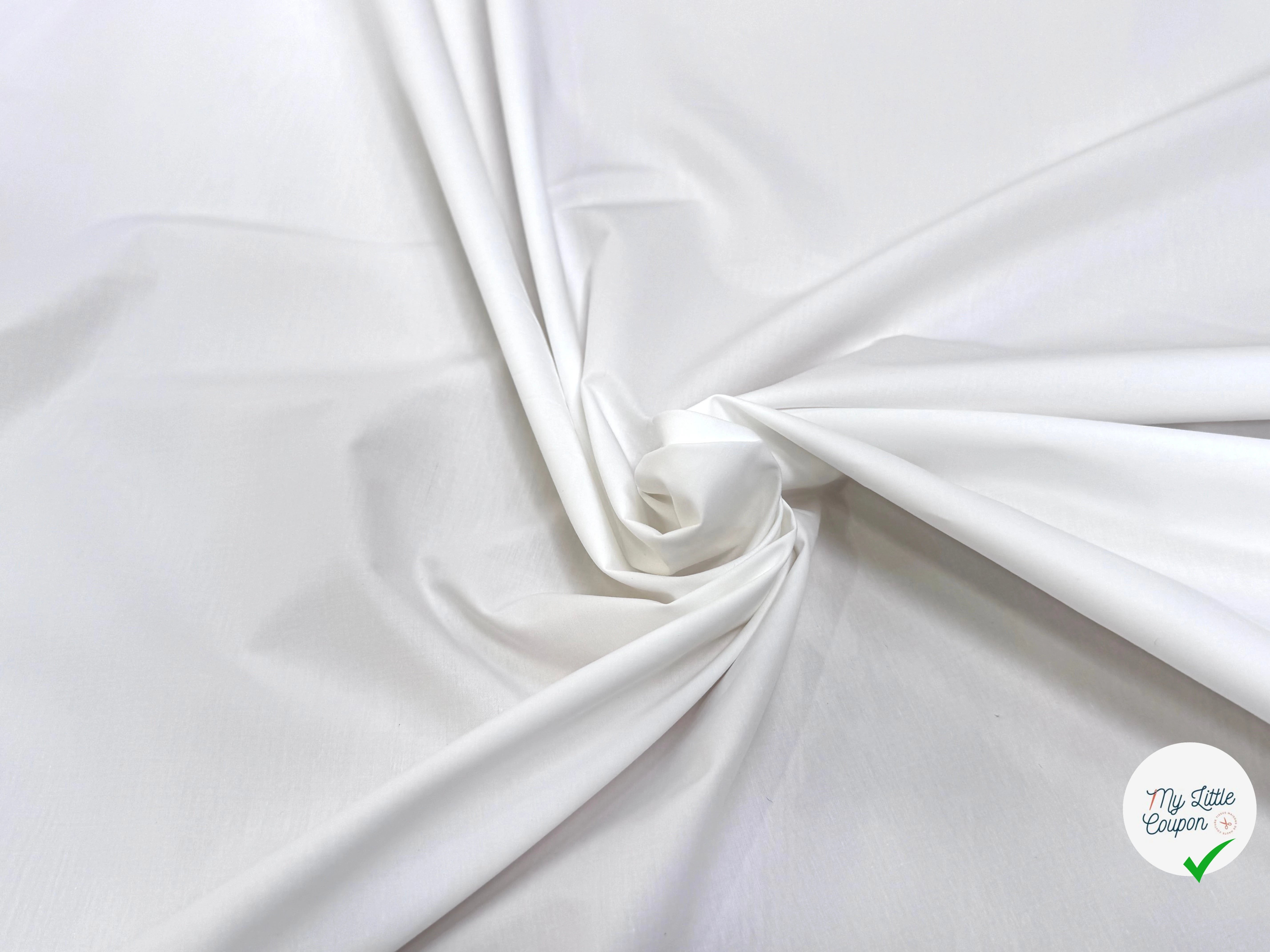 POPELINE DE COTON ULTRA CHIC BLANC ÉFFET CRAQUANT STRETCH - My Little Coupon
