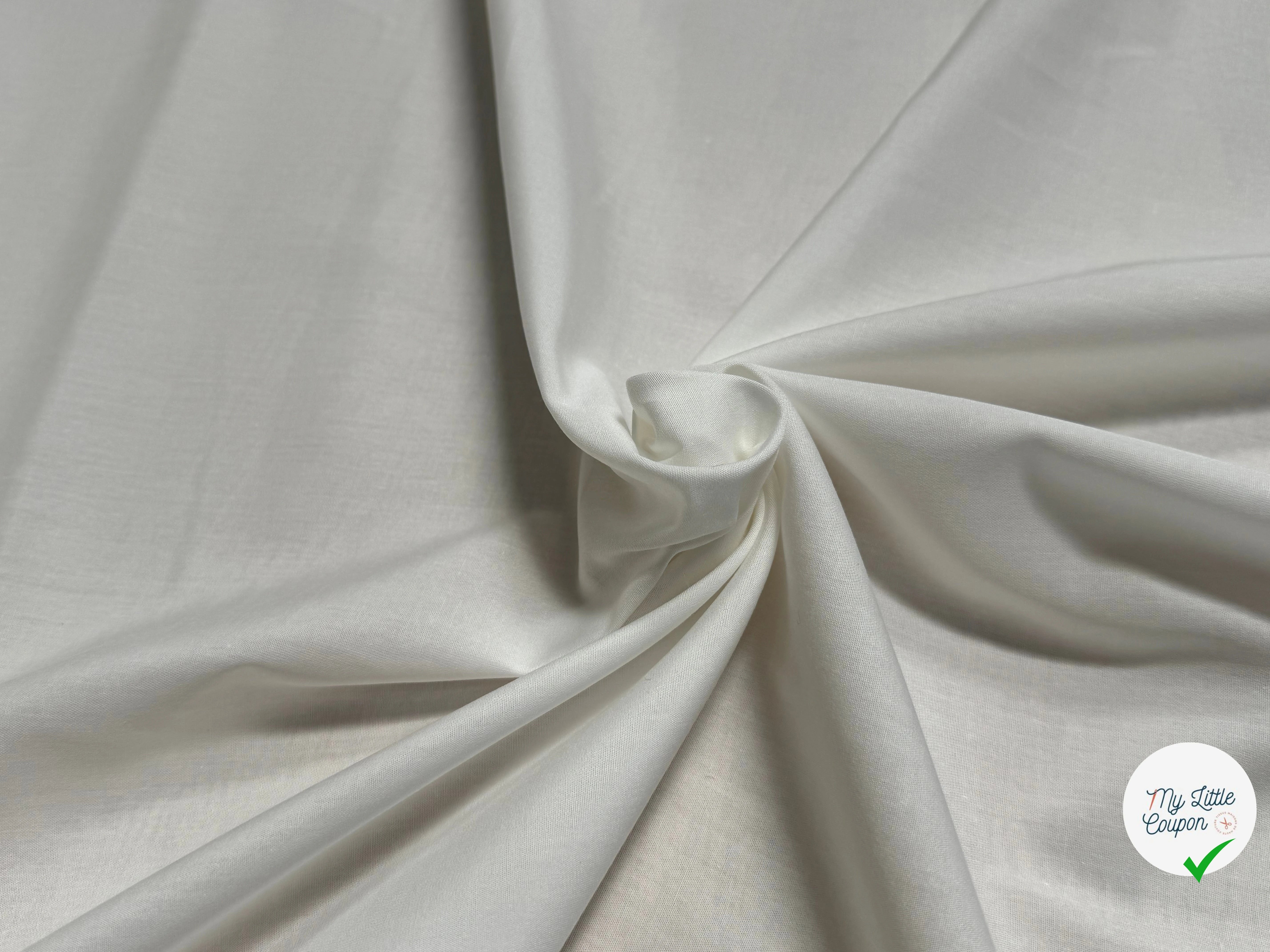 POPELINE DE COTON ULTRA PREMIUM BLANC CASSÉ - My Little Coupon