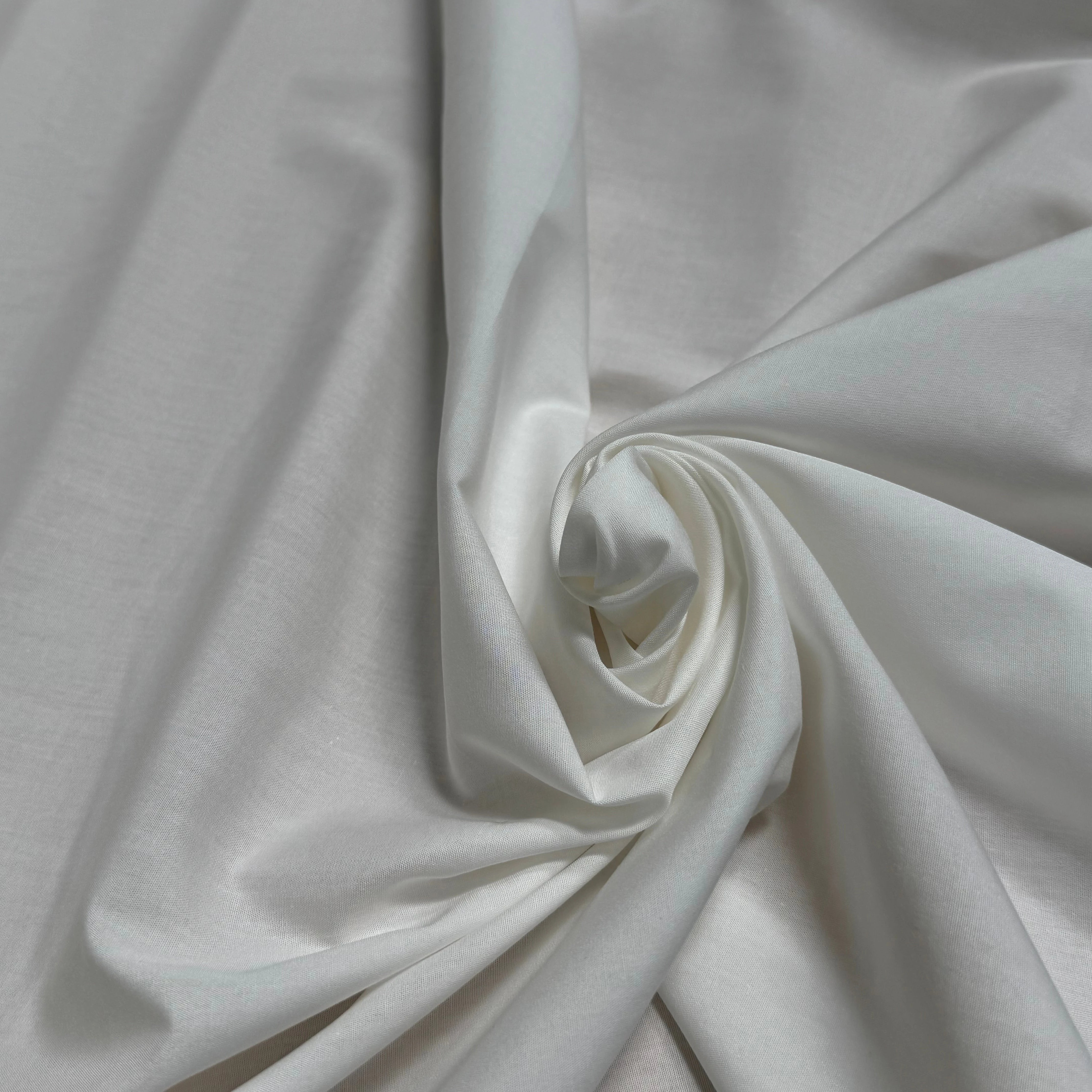 POPELINE DE COTON ULTRA PREMIUM BLANC CASSÉ - My Little Coupon
