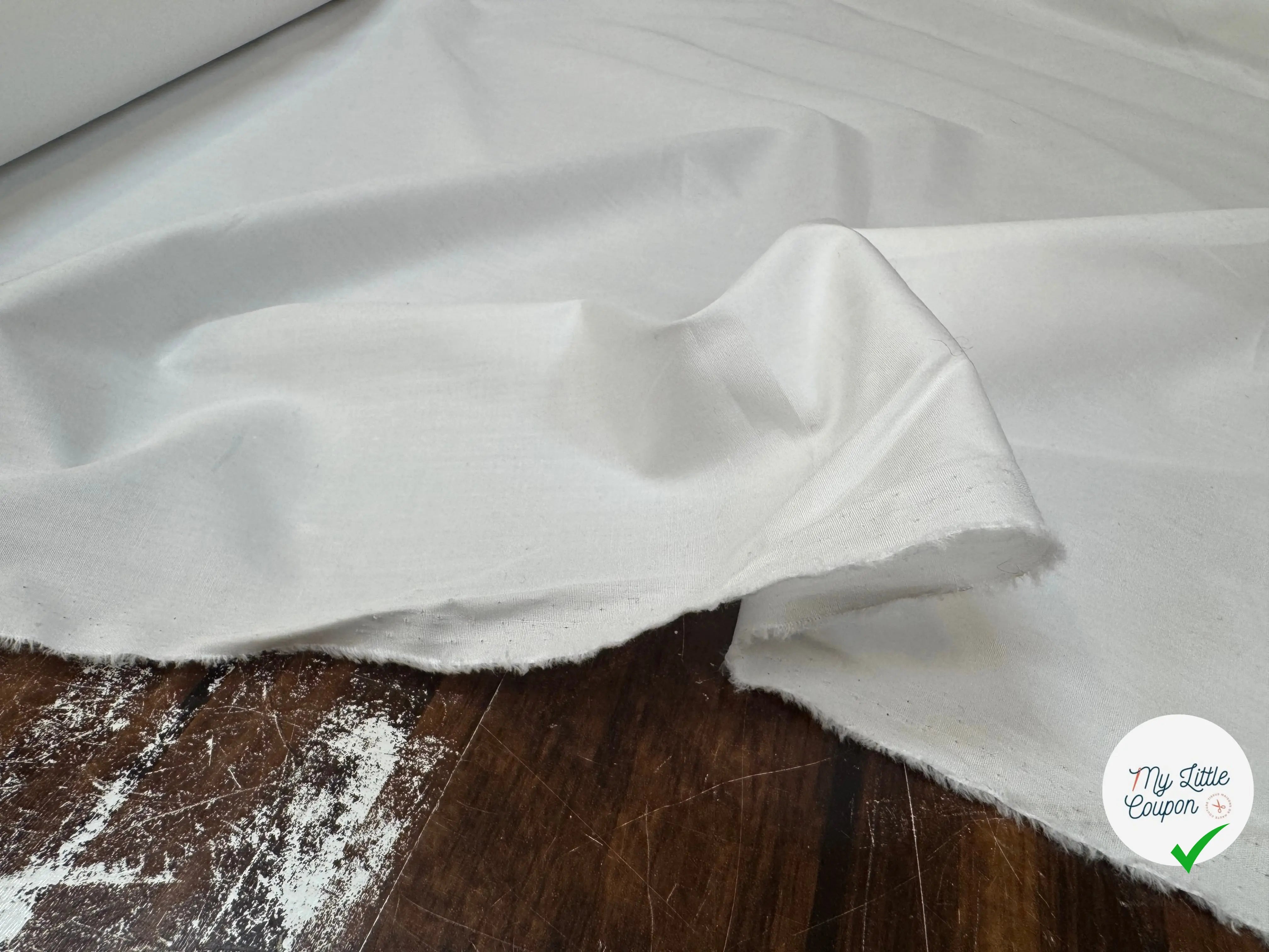 POPELINE DE COTON UNI BLANC 100% COTON - My Little Coupon