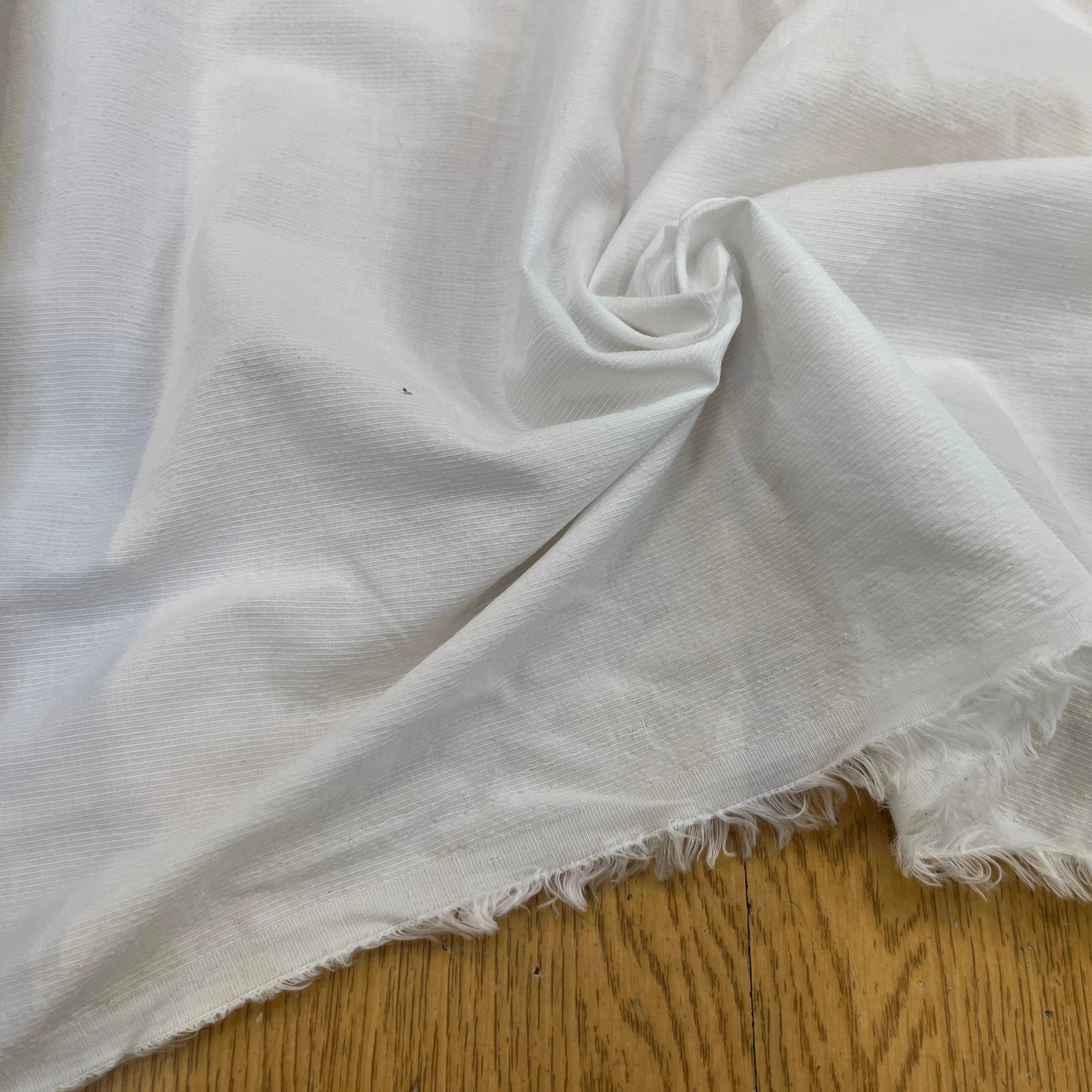 POPELINE DE COTON UNI BLANC FINE RAYURES - My Little Coupon