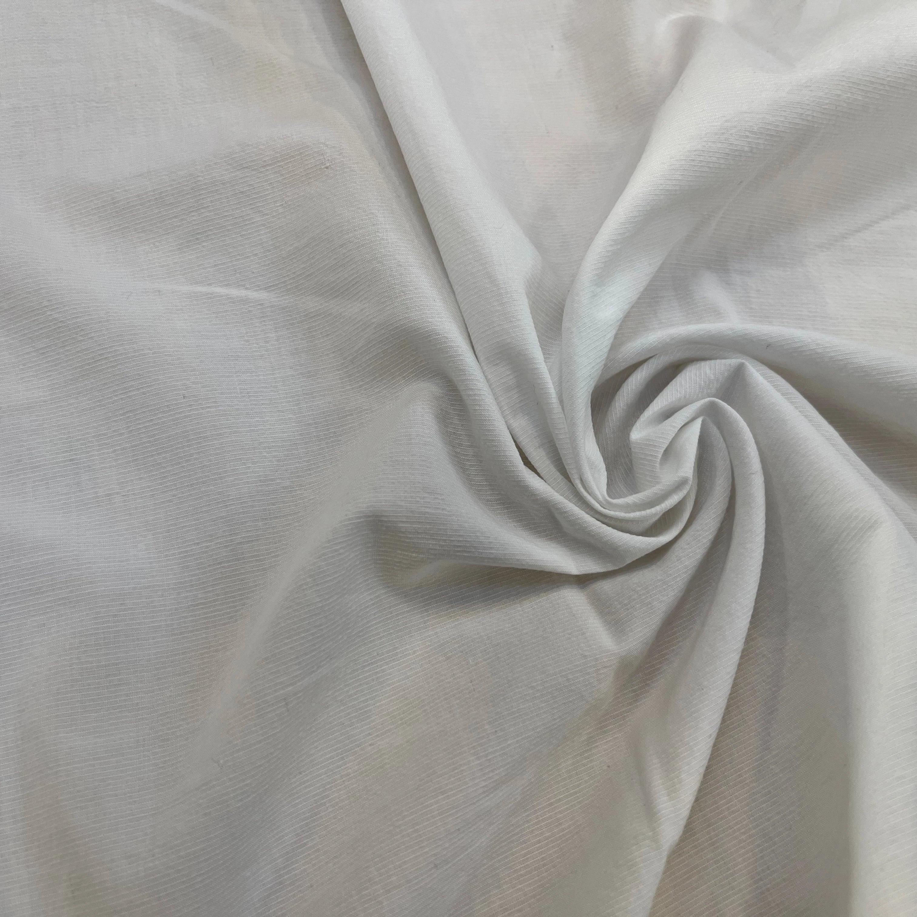 POPELINE DE COTON UNI BLANC FINE RAYURES - My Little Coupon