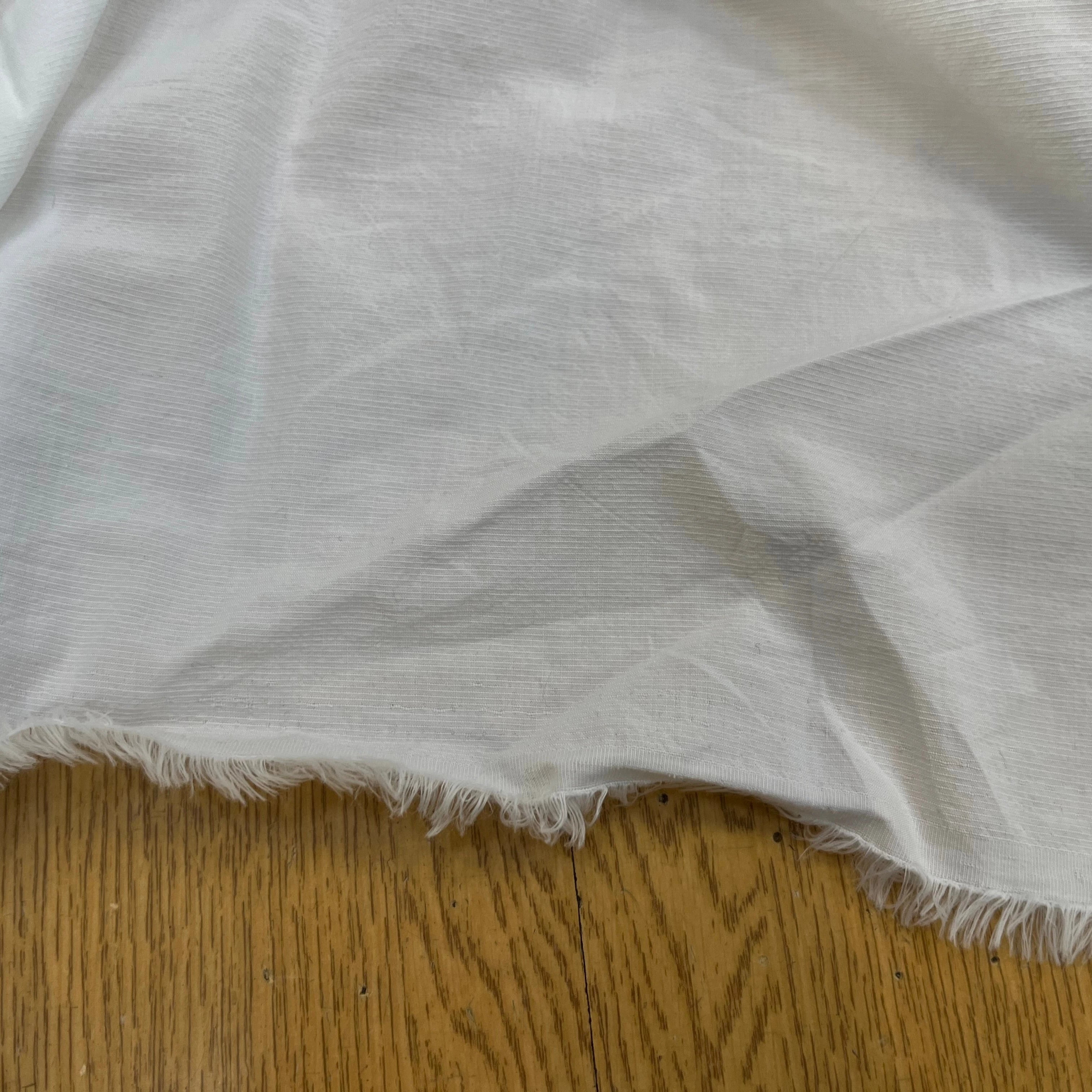 POPELINE DE COTON UNI BLANC FINE RAYURES - My Little Coupon