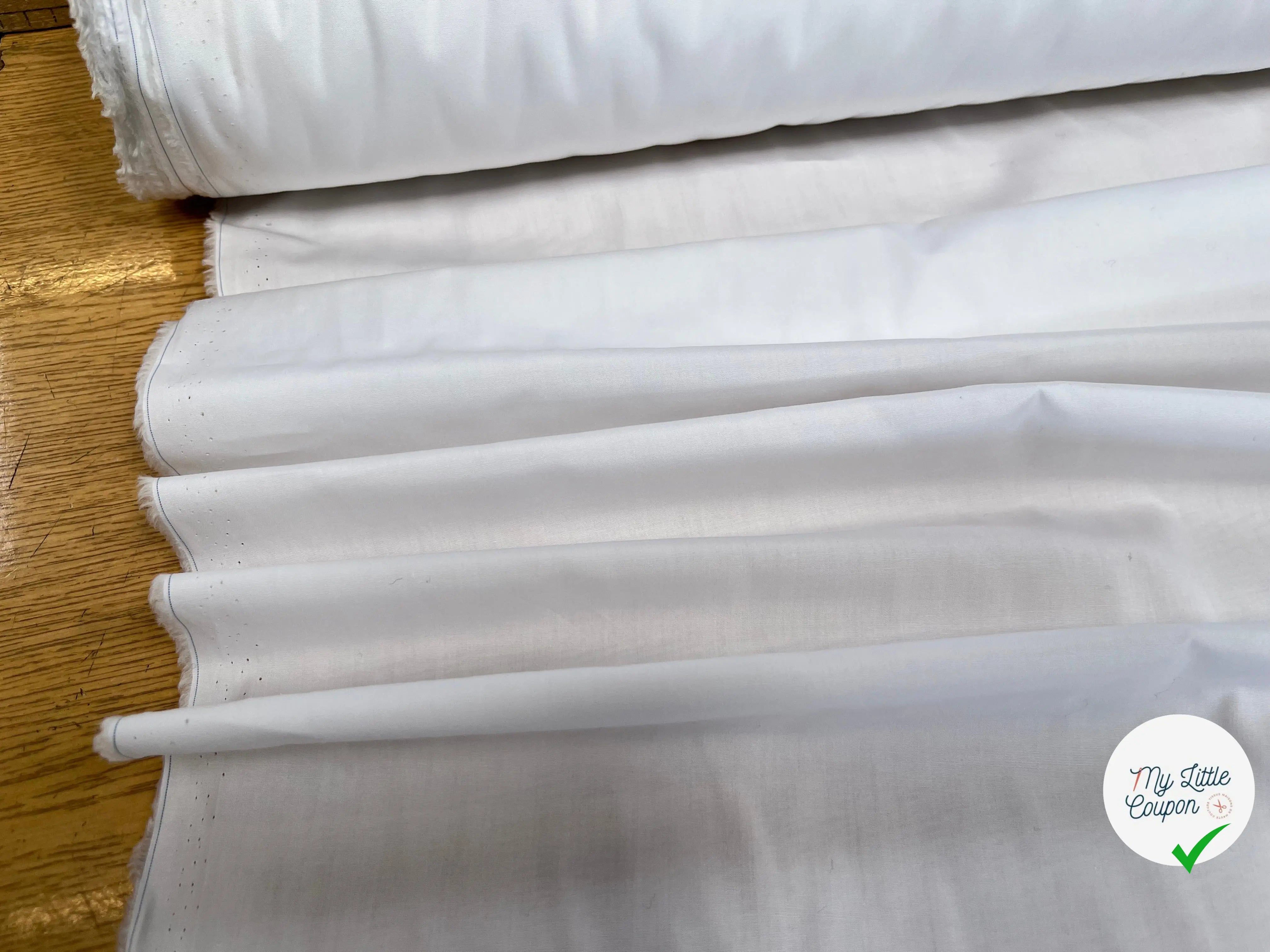 POPELINE DE COTON UNI BLANCHE - My Little Coupon