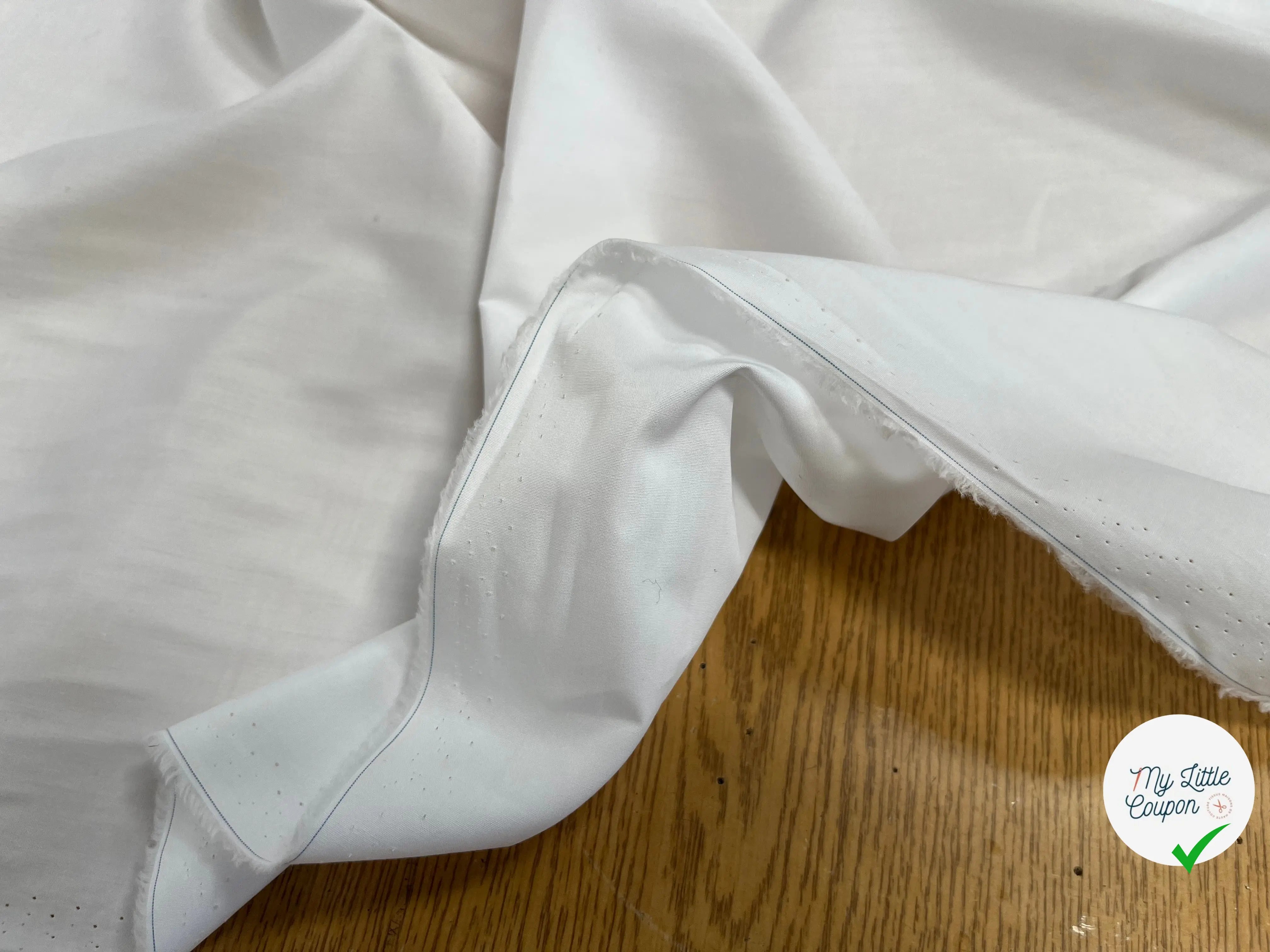 POPELINE DE COTON UNI BLANCHE - My Little Coupon