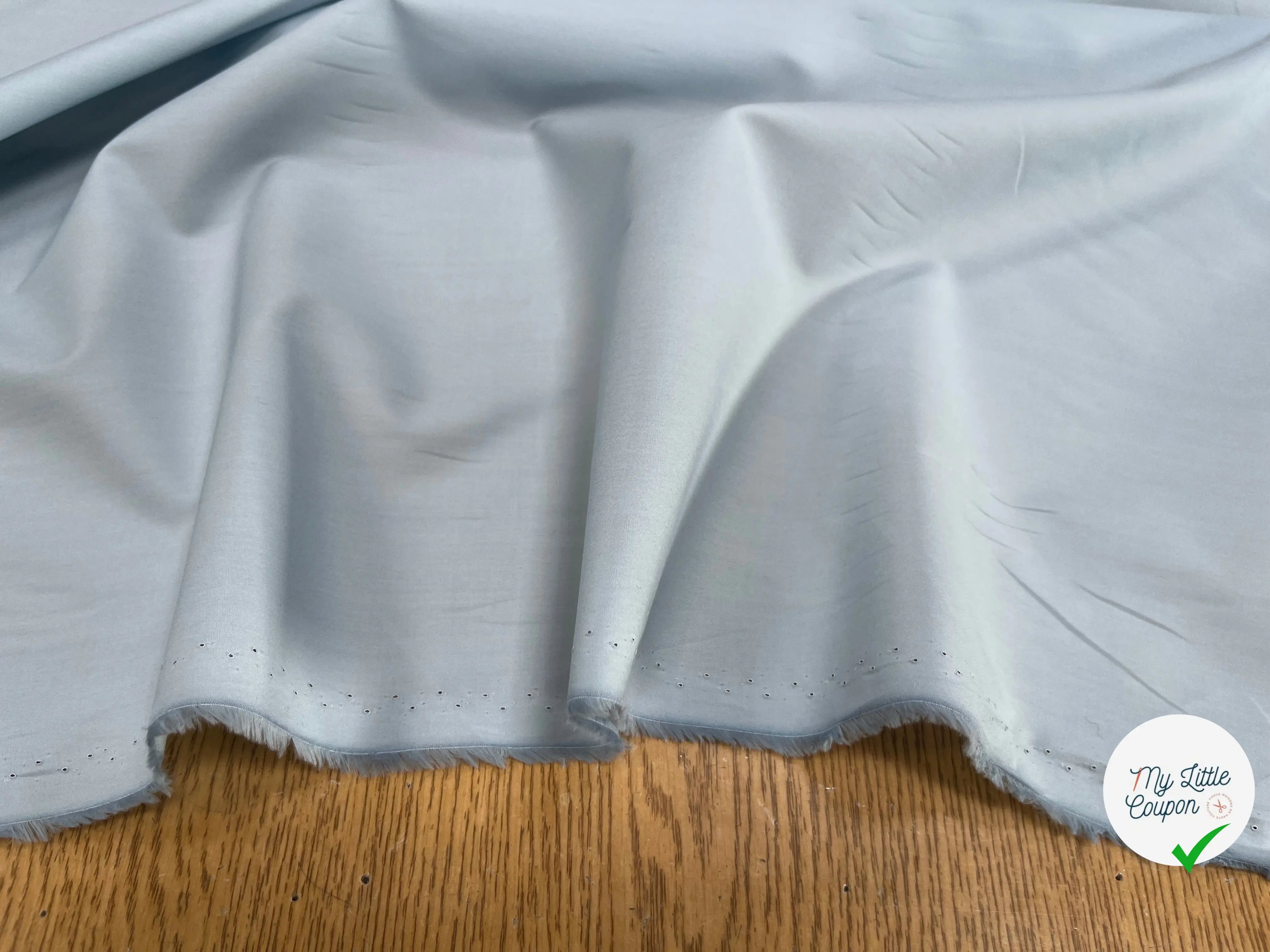 POPELINE DE COTON UNI BLEU CIEL - My Little Coupon