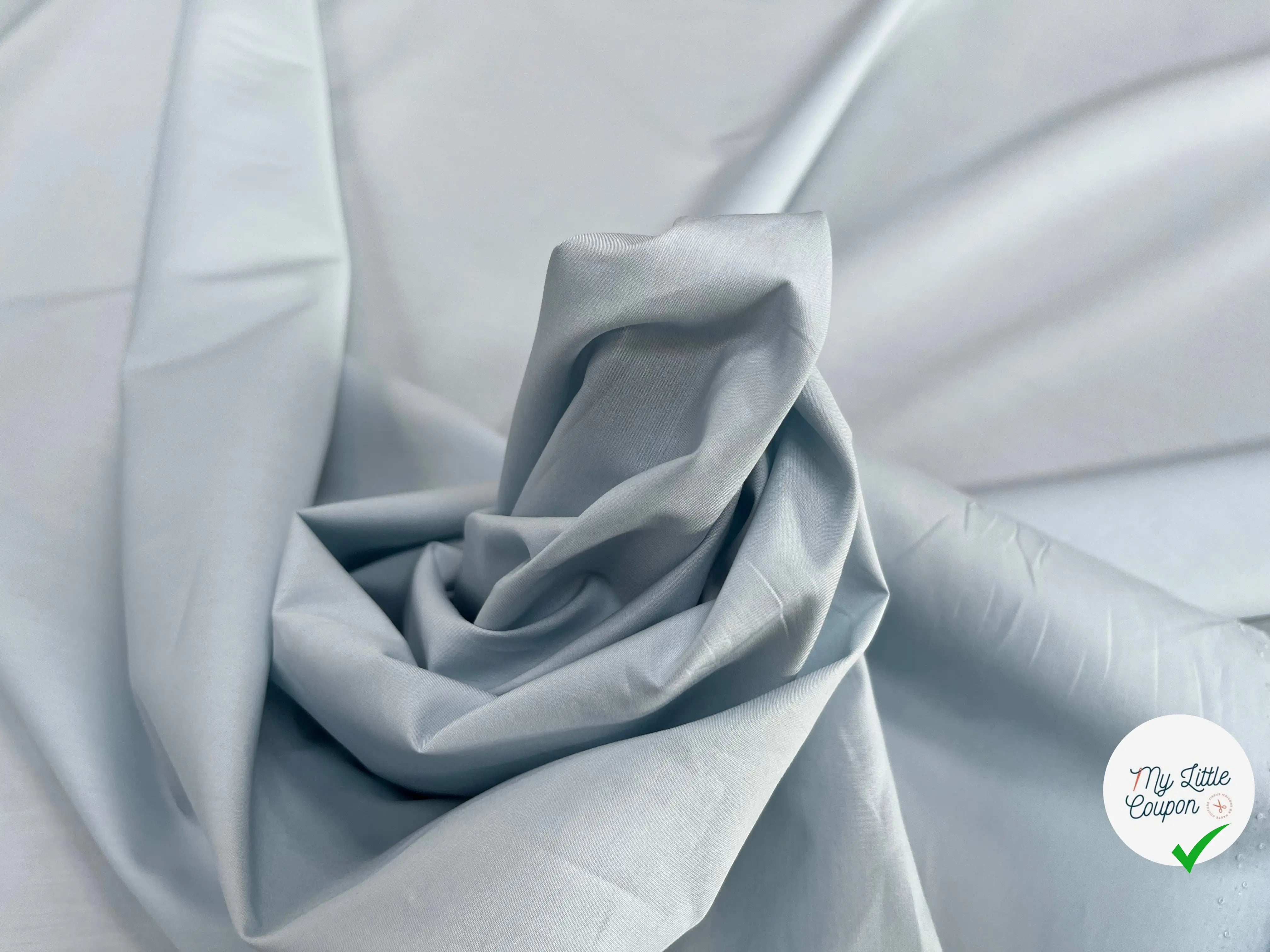 POPELINE DE COTON UNI BLEU CIEL - My Little Coupon