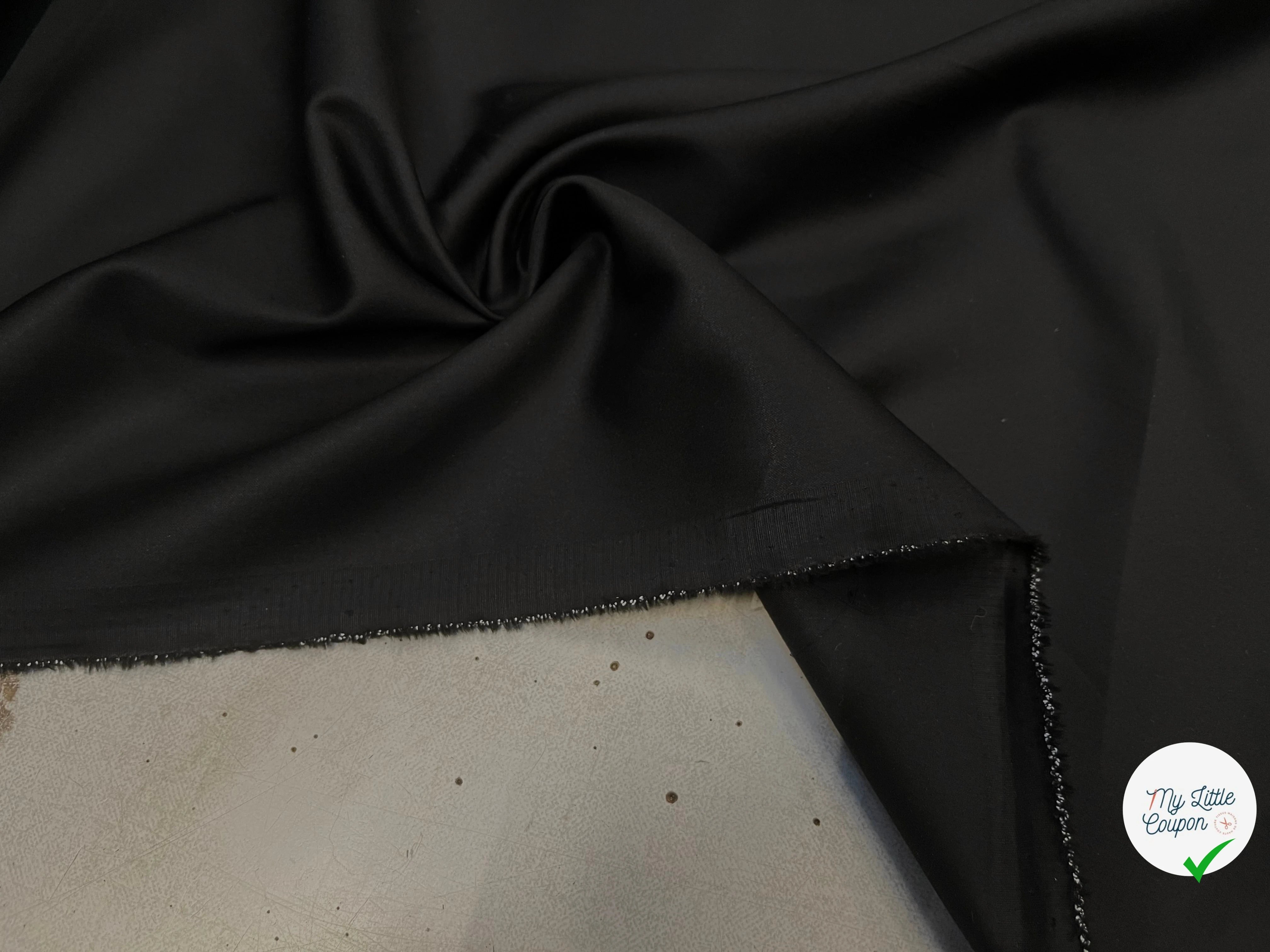 POPELINE DE COTON UNI NOIR FLUIDE SUBLIME 150CM - My Little Coupon