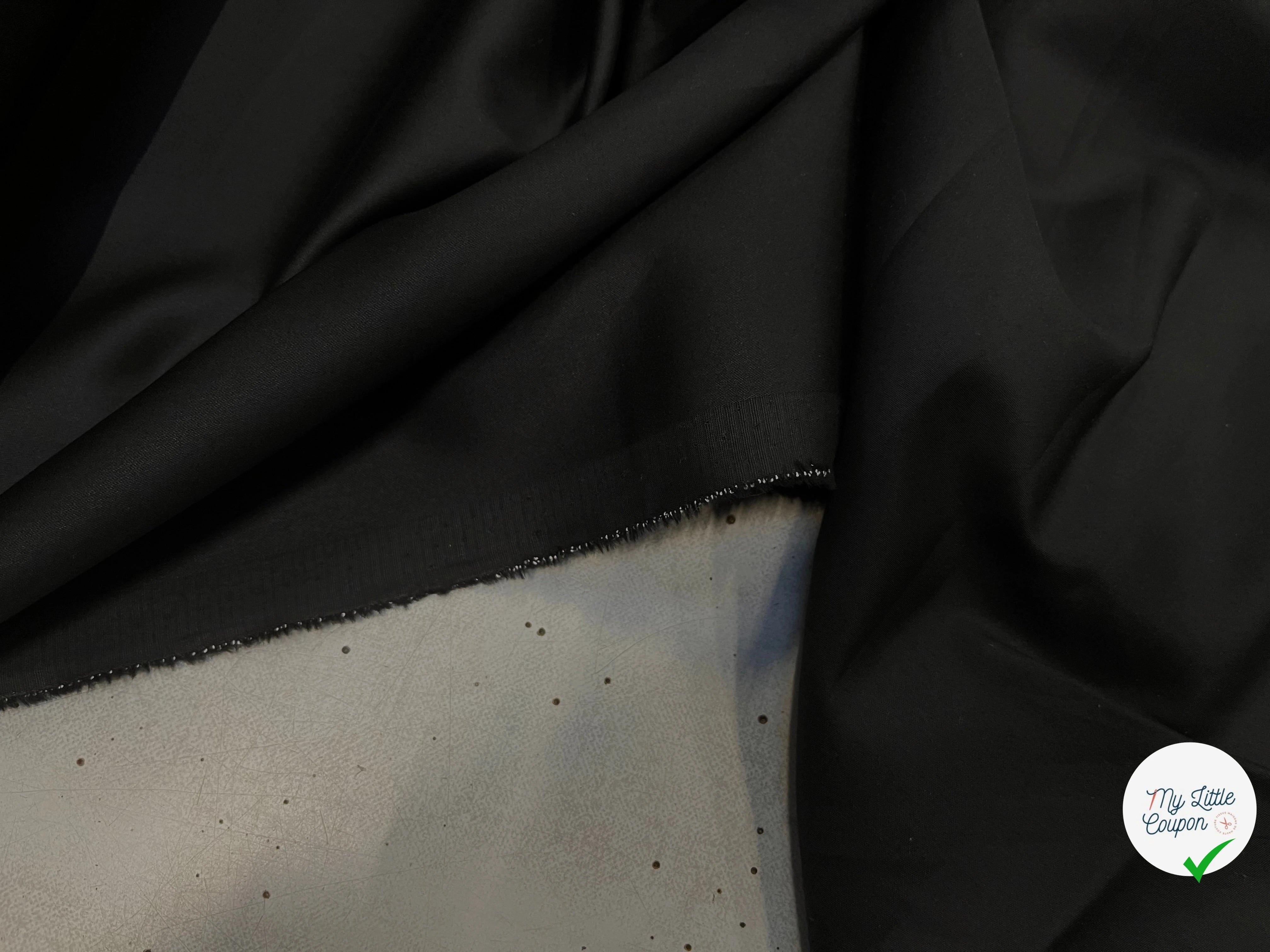 POPELINE DE COTON UNI NOIR FLUIDE SUBLIME 150CM - My Little Coupon