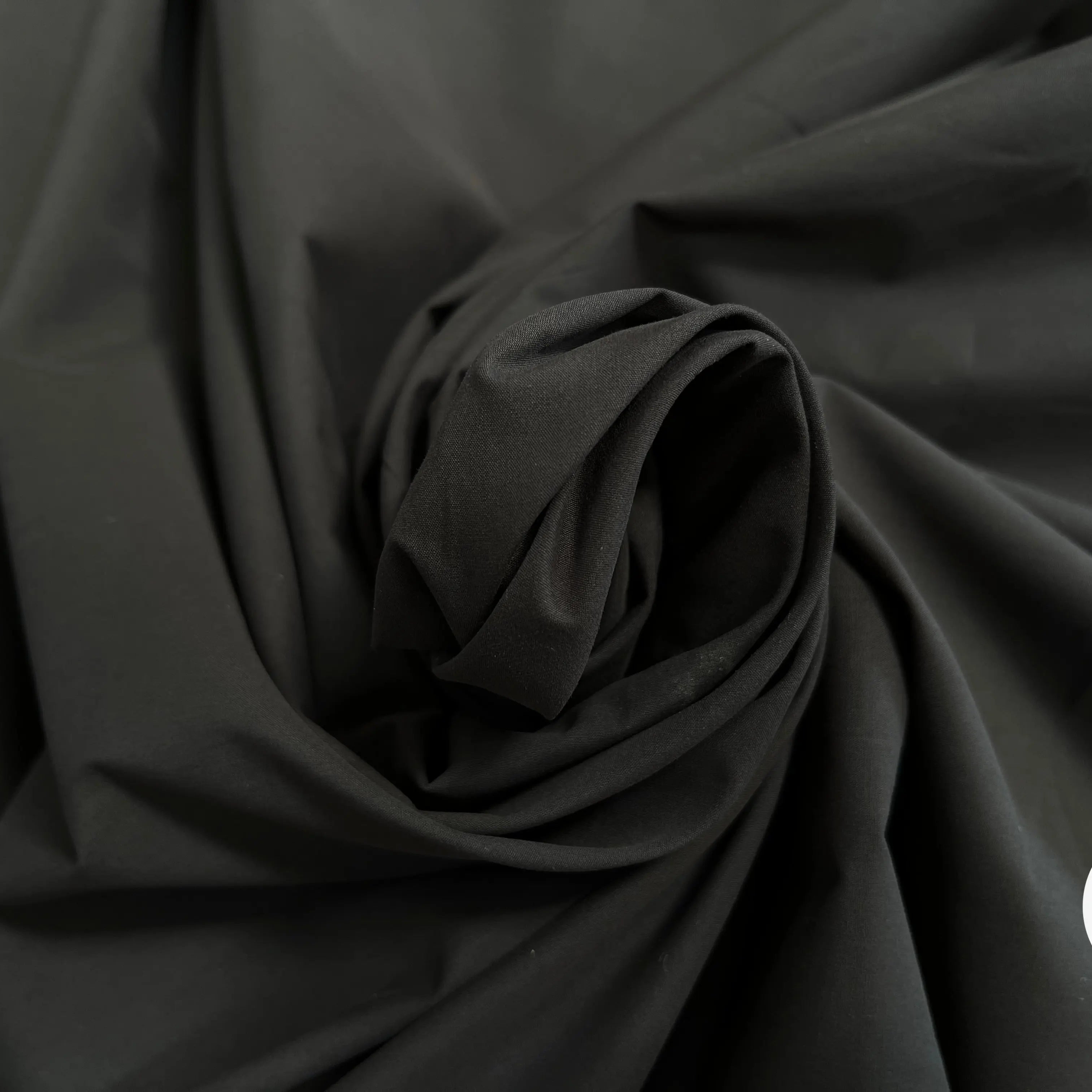 POPELINE DE COTON UNI NOIR - My Little Coupon