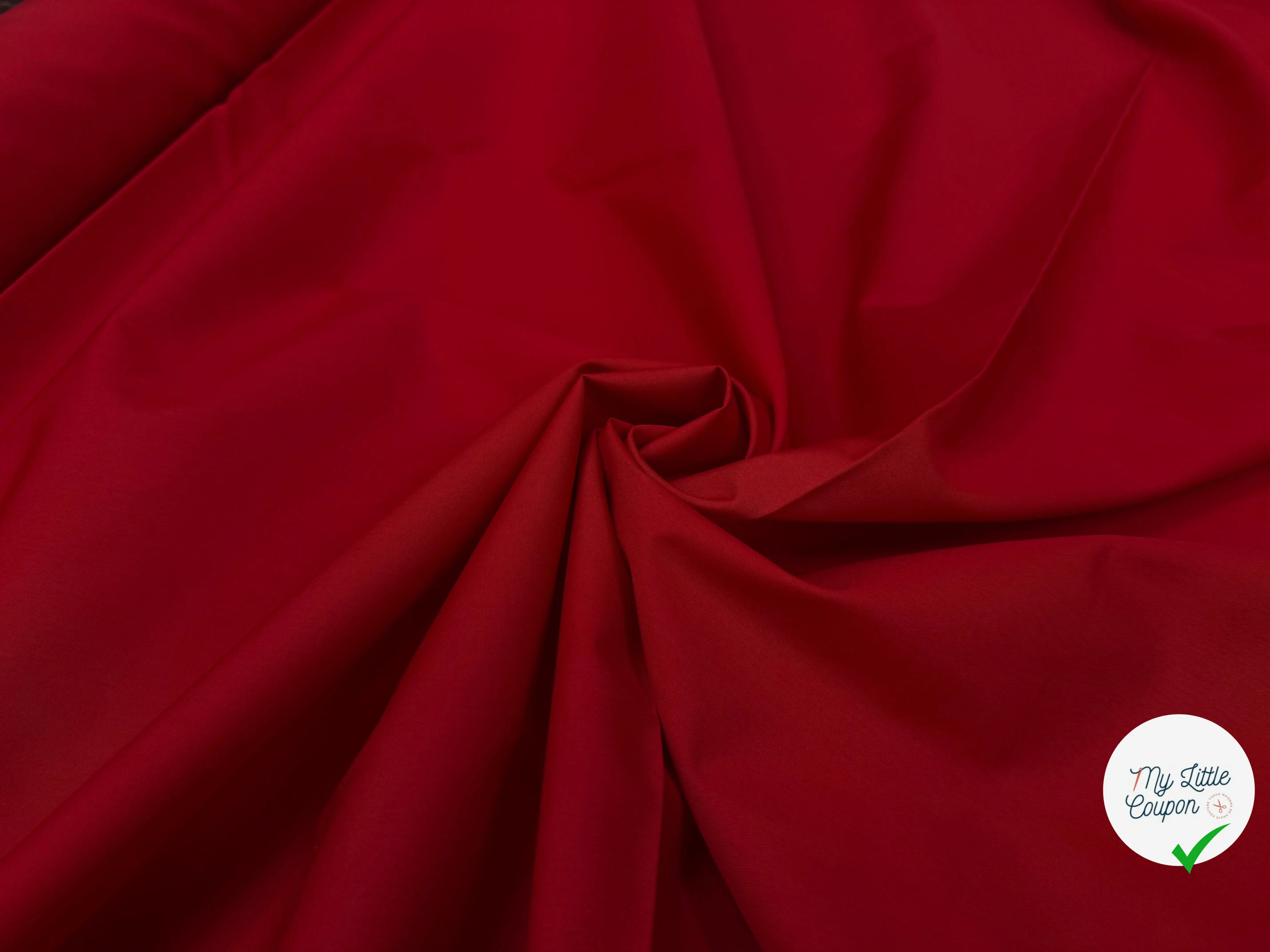 POPELINE DE COTON UNI ROUGE - My Little Coupon