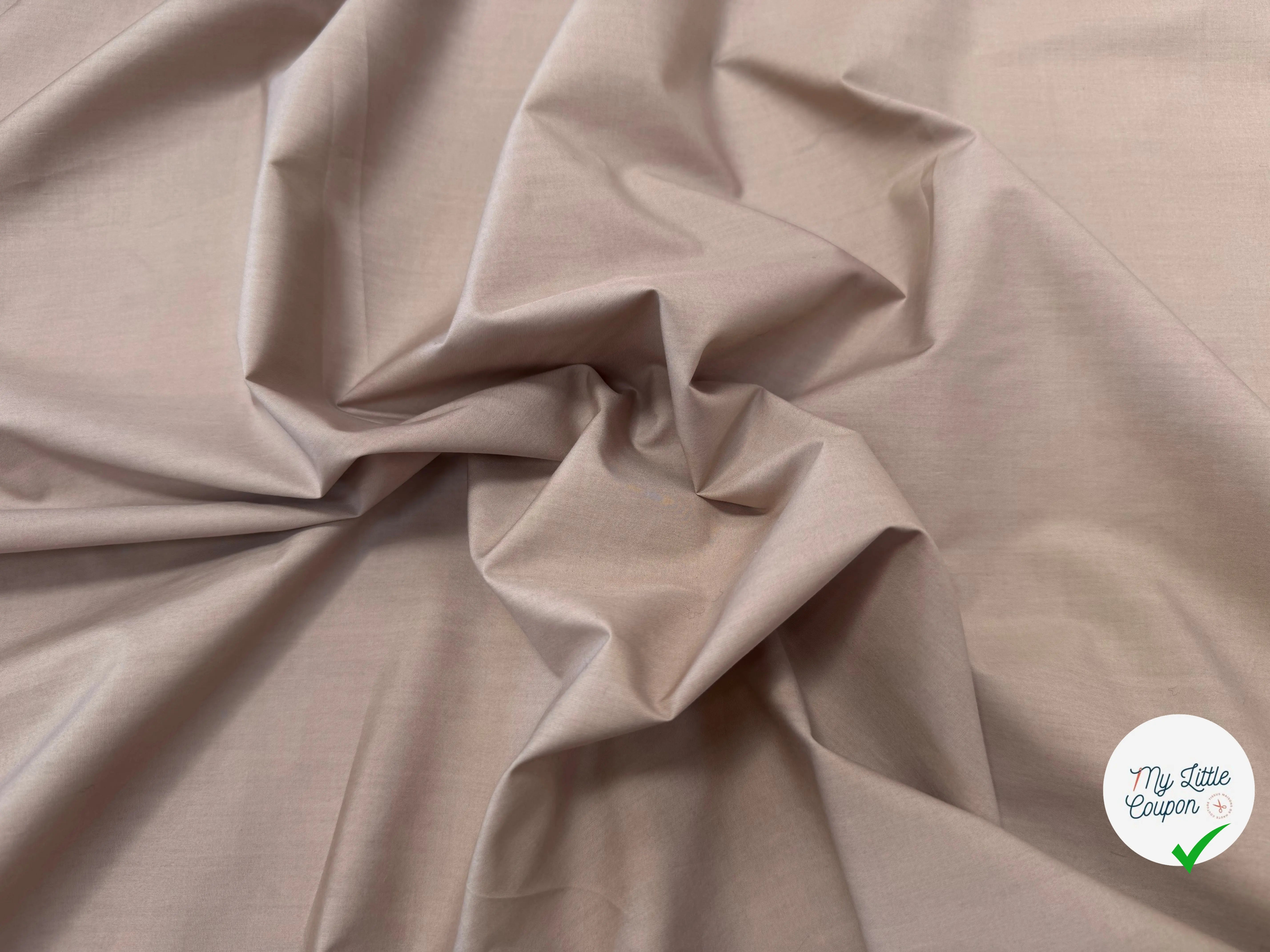 POPELINE DE COTON UNI TAUPE - My Little Coupon