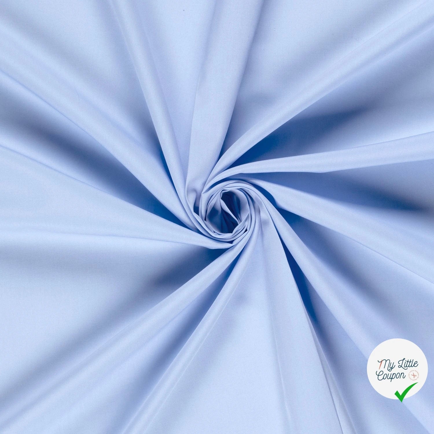 POPELINE DE COTON UNICOLORE BLEU BEBE - My Little Coupon