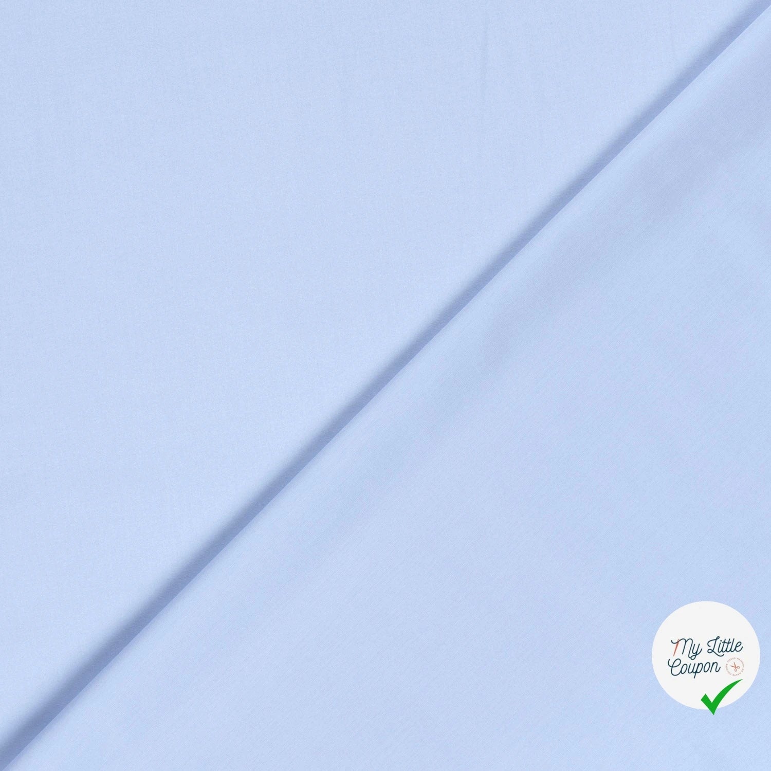 POPELINE DE COTON UNICOLORE BLEU BEBE - My Little Coupon