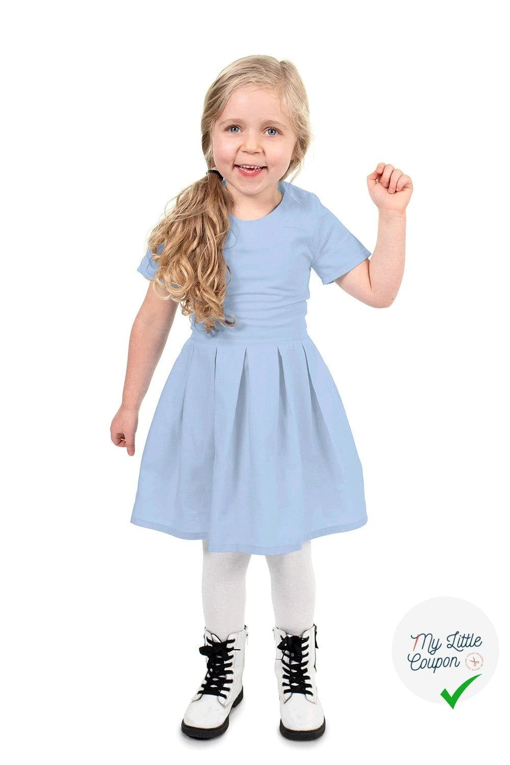 POPELINE DE COTON UNICOLORE BLEU BEBE - My Little Coupon