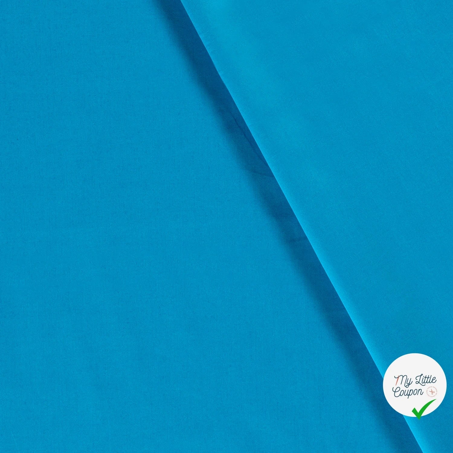 POPELINE DE COTON UNICOLORE BLEU CIEL - My Little Coupon