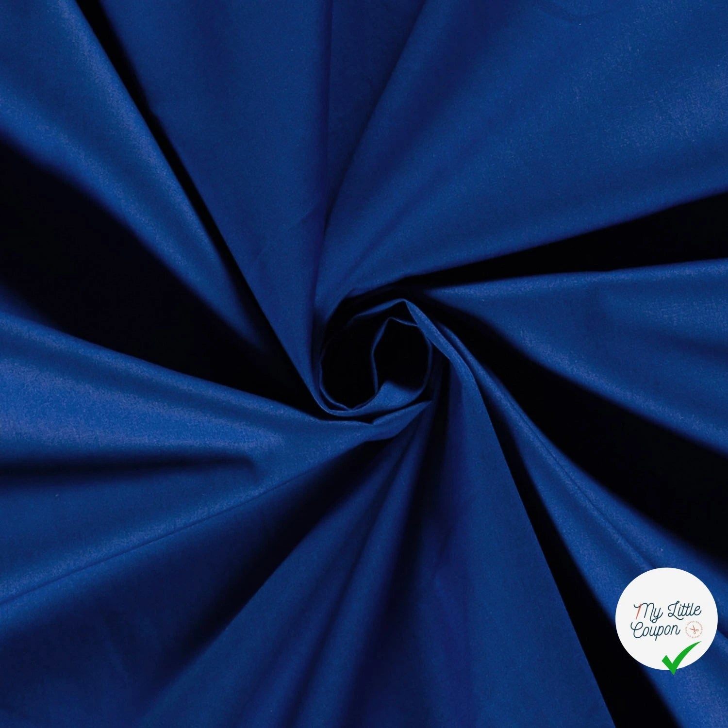 POPELINE DE COTON UNICOLORE COBALT - My Little Coupon