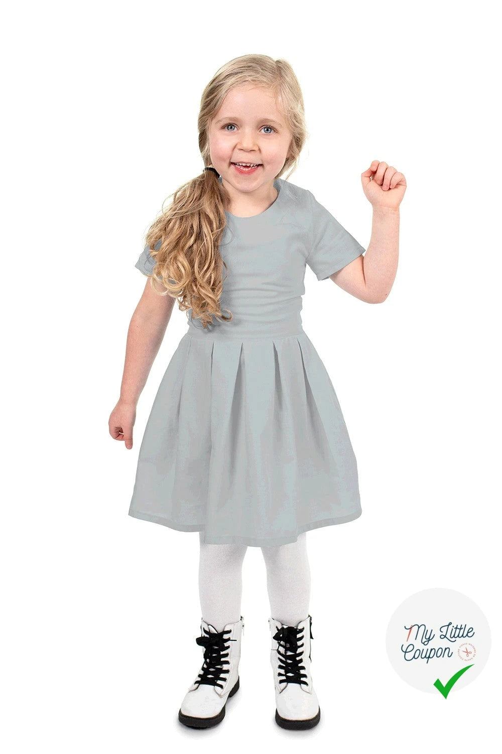 POPELINE DE COTON UNICOLORE GRIS CLAIR - My Little Coupon