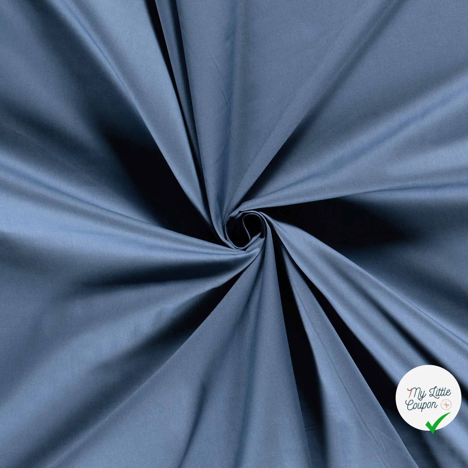 POPELINE DE COTON UNICOLORE INDIGO - My Little Coupon