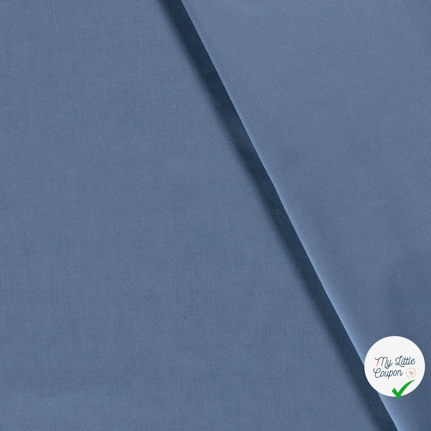POPELINE DE COTON UNICOLORE INDIGO - My Little Coupon