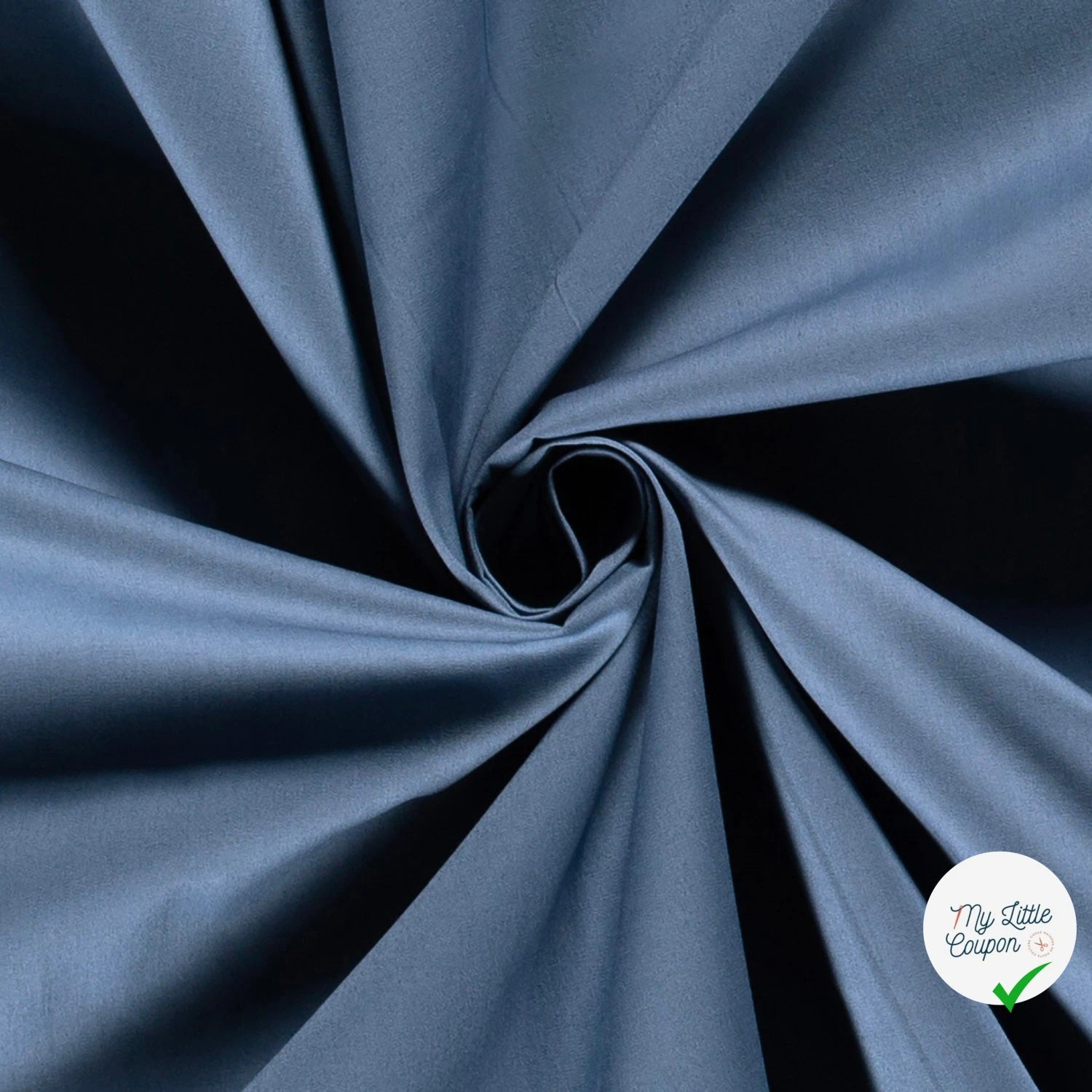 POPELINE DE COTON UNICOLORE INDIGO - My Little Coupon