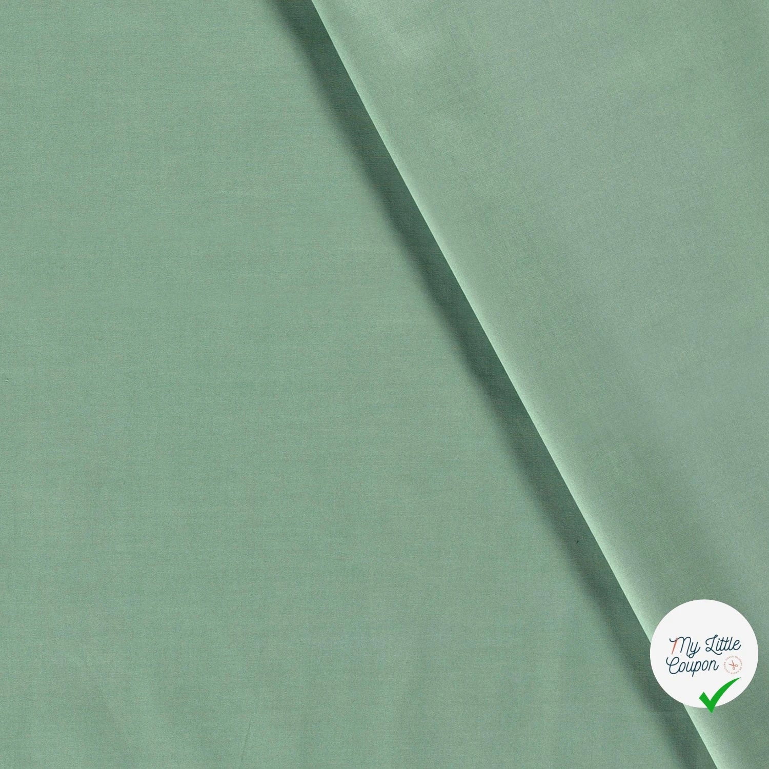 POPELINE DE COTON UNICOLORE MENTHE FONCEE - My Little Coupon