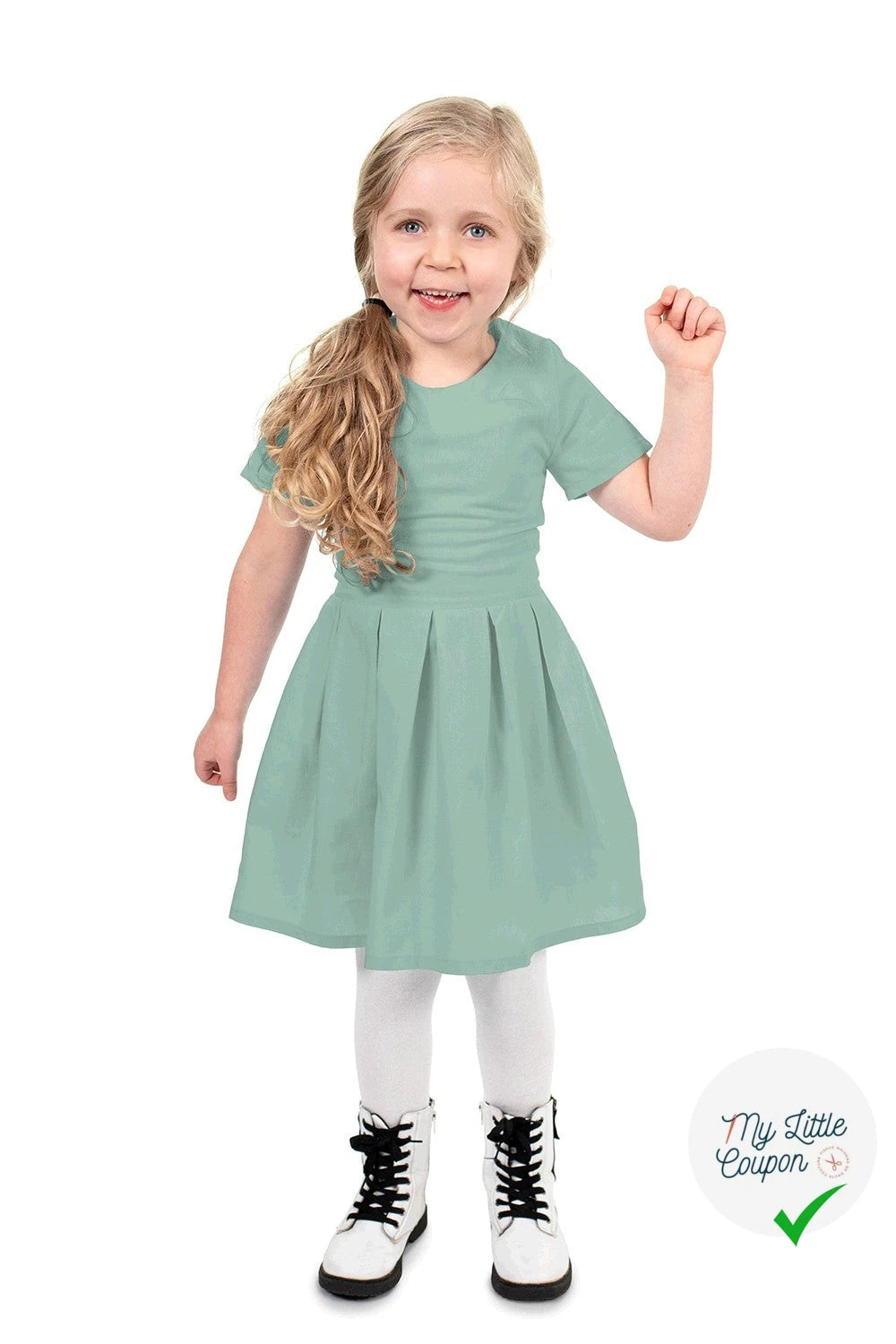 POPELINE DE COTON UNICOLORE MENTHE FONCEE - My Little Coupon