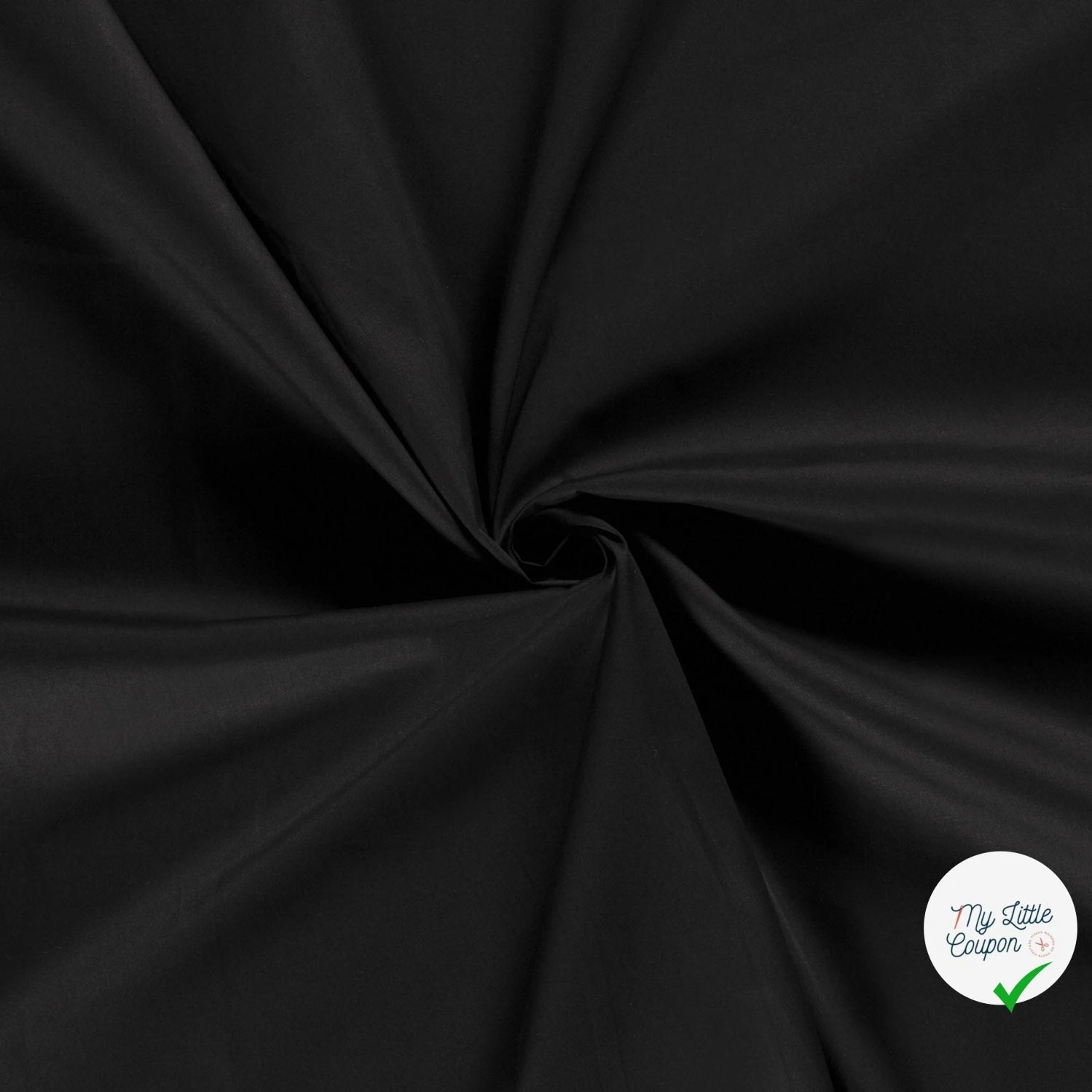 POPELINE DE COTON UNICOLORE NOIR - My Little Coupon