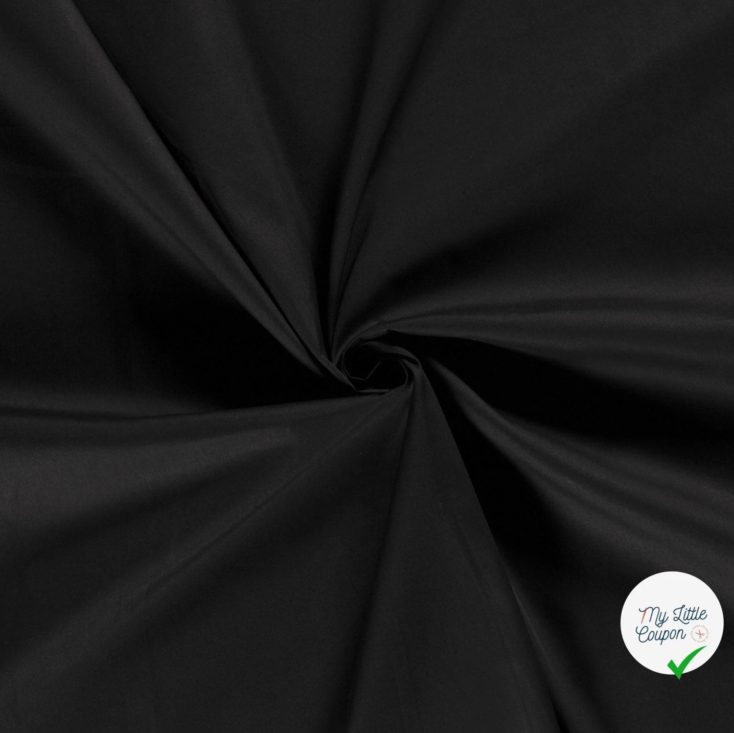 POPELINE DE COTON UNICOLORE NOIR - My Little Coupon