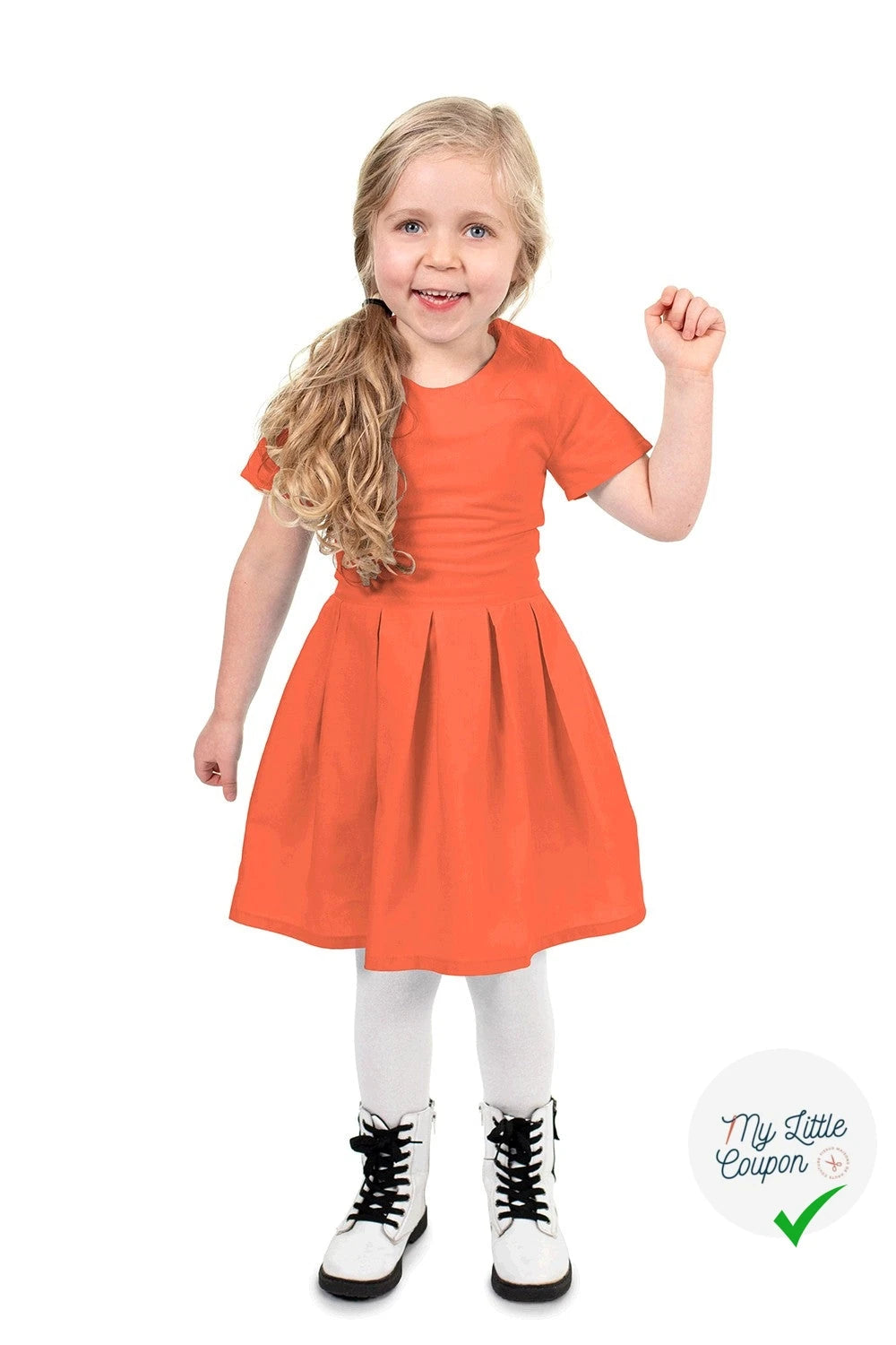 POPELINE DE COTON UNICOLORE ORANGE - My Little Coupon
