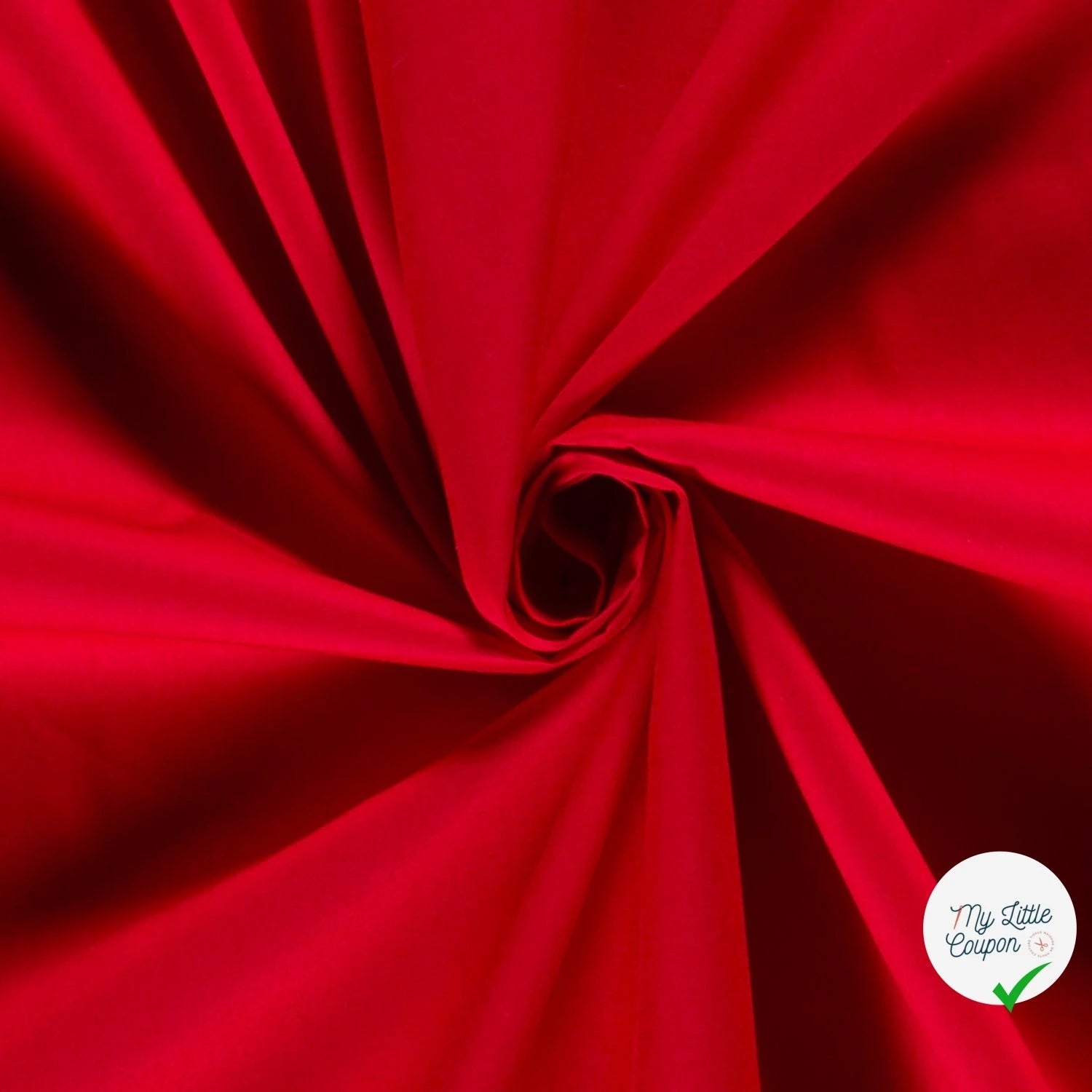 POPELINE DE COTON UNICOLORE ROUGE - My Little Coupon