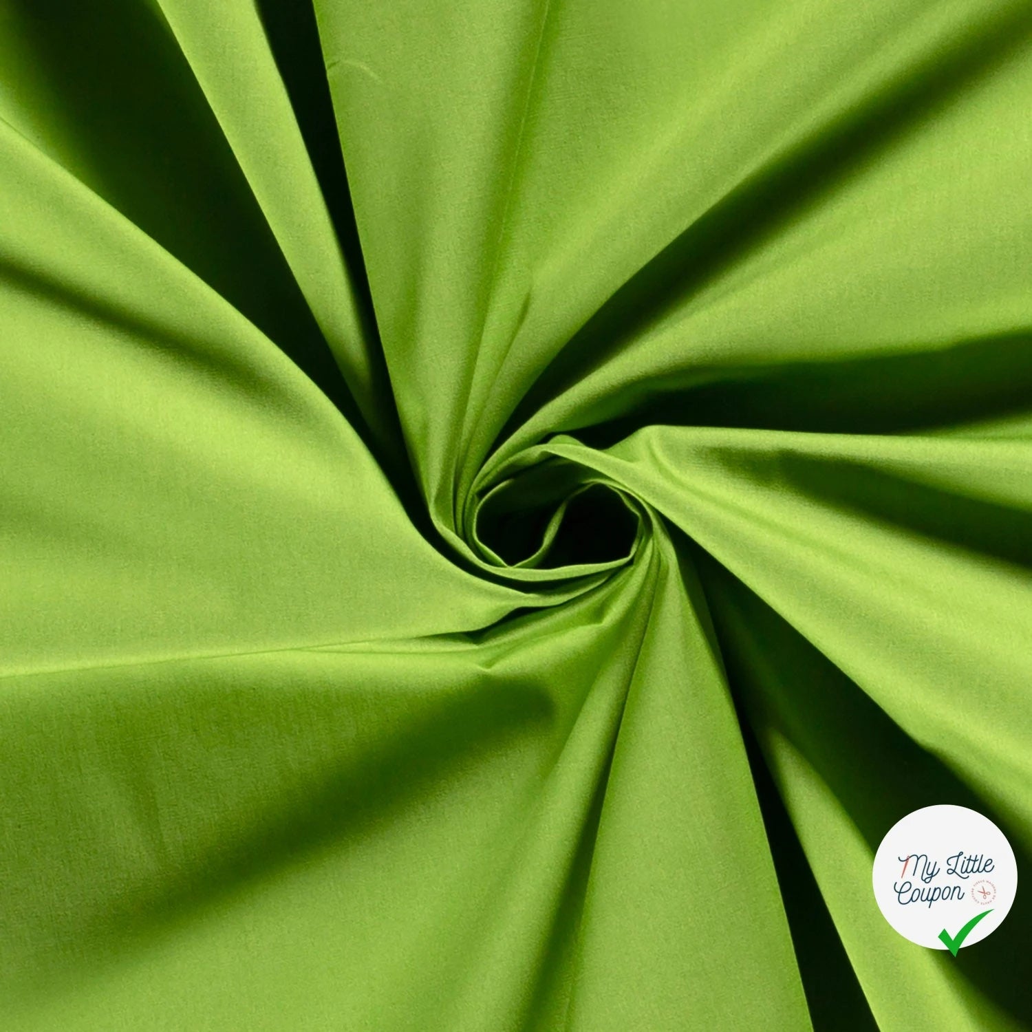 POPELINE DE COTON UNICOLORE VERT CITRON - My Little Coupon
