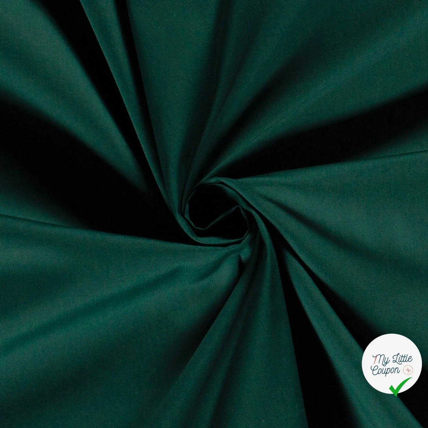 POPELINE DE COTON UNICOLORE VERT FONCE - My Little Coupon