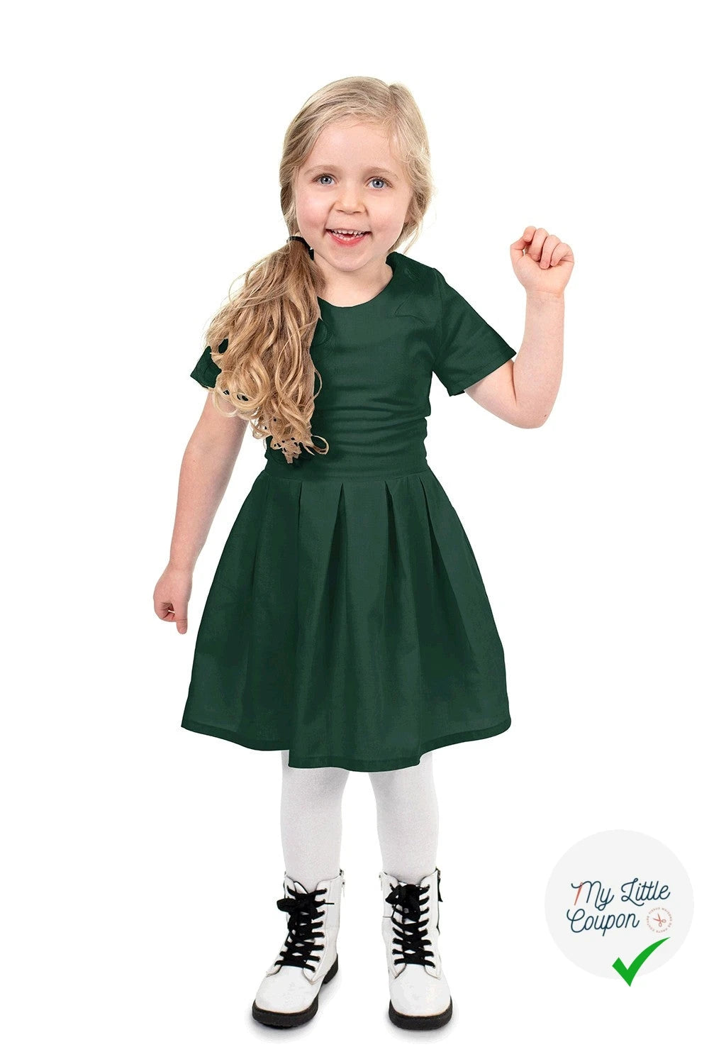 POPELINE DE COTON UNICOLORE VERT FONCE - My Little Coupon