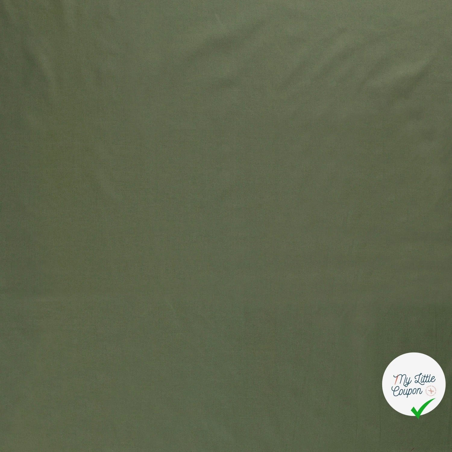 POPELINE DE COTON UNICOLORE VERT KAKI - My Little Coupon