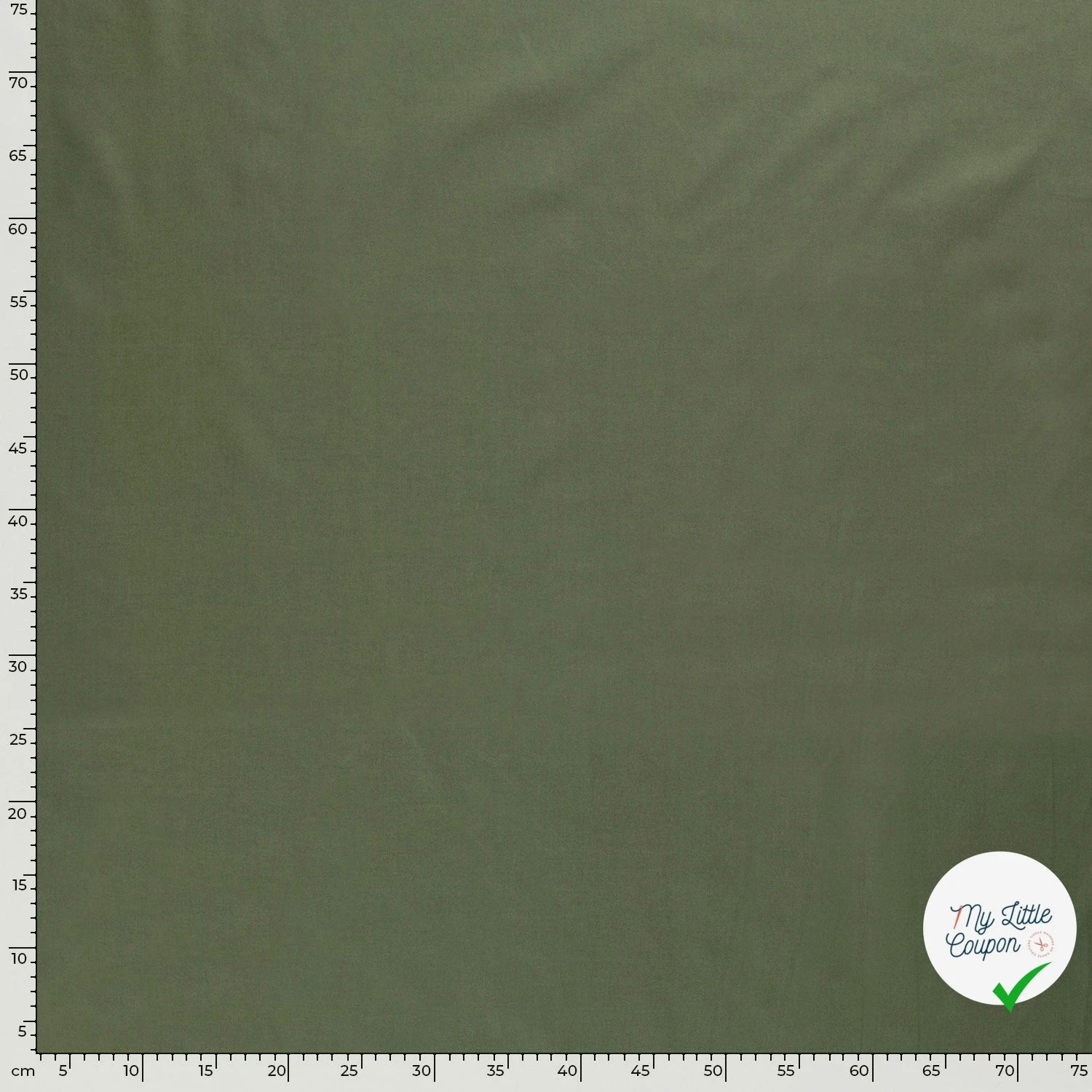 POPELINE DE COTON UNICOLORE VERT KAKI - My Little Coupon