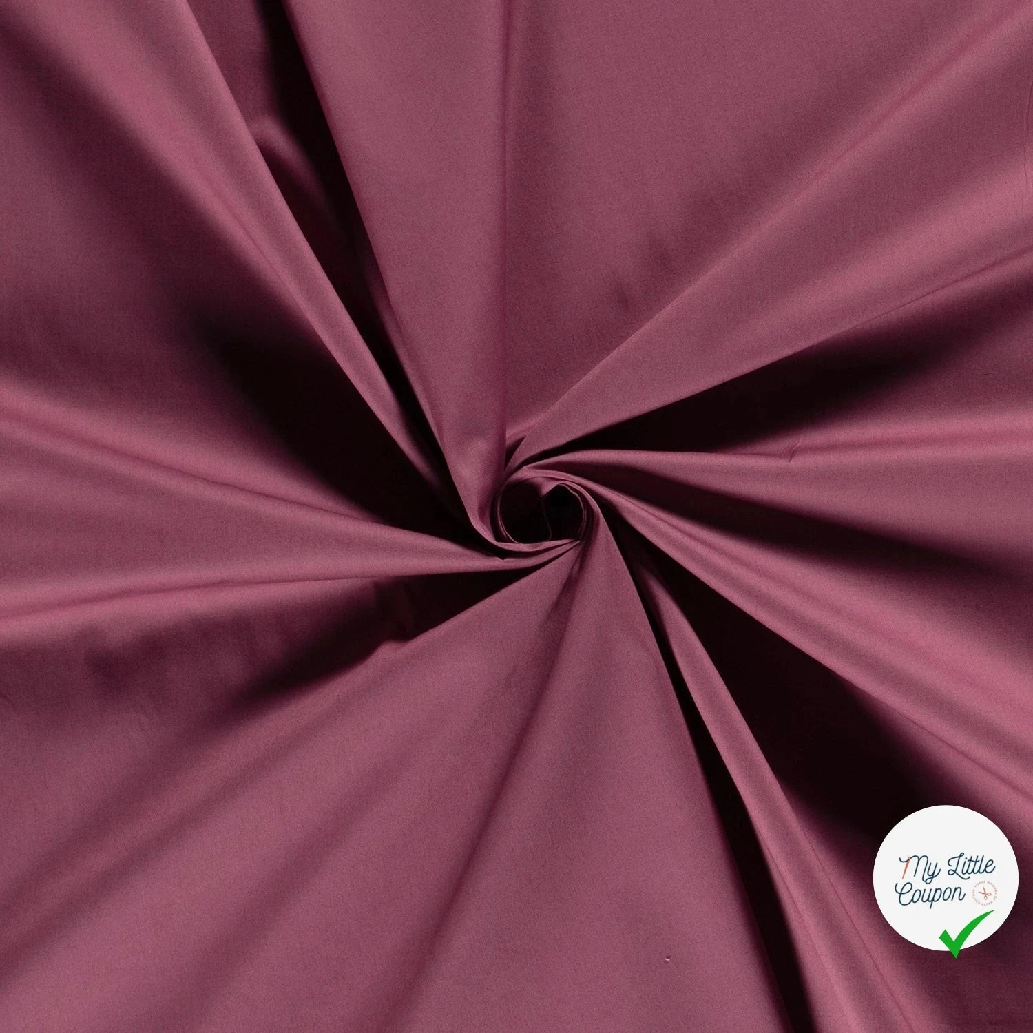 POPELINE DE COTON UNICOLORE VIEUX ROSE - My Little Coupon