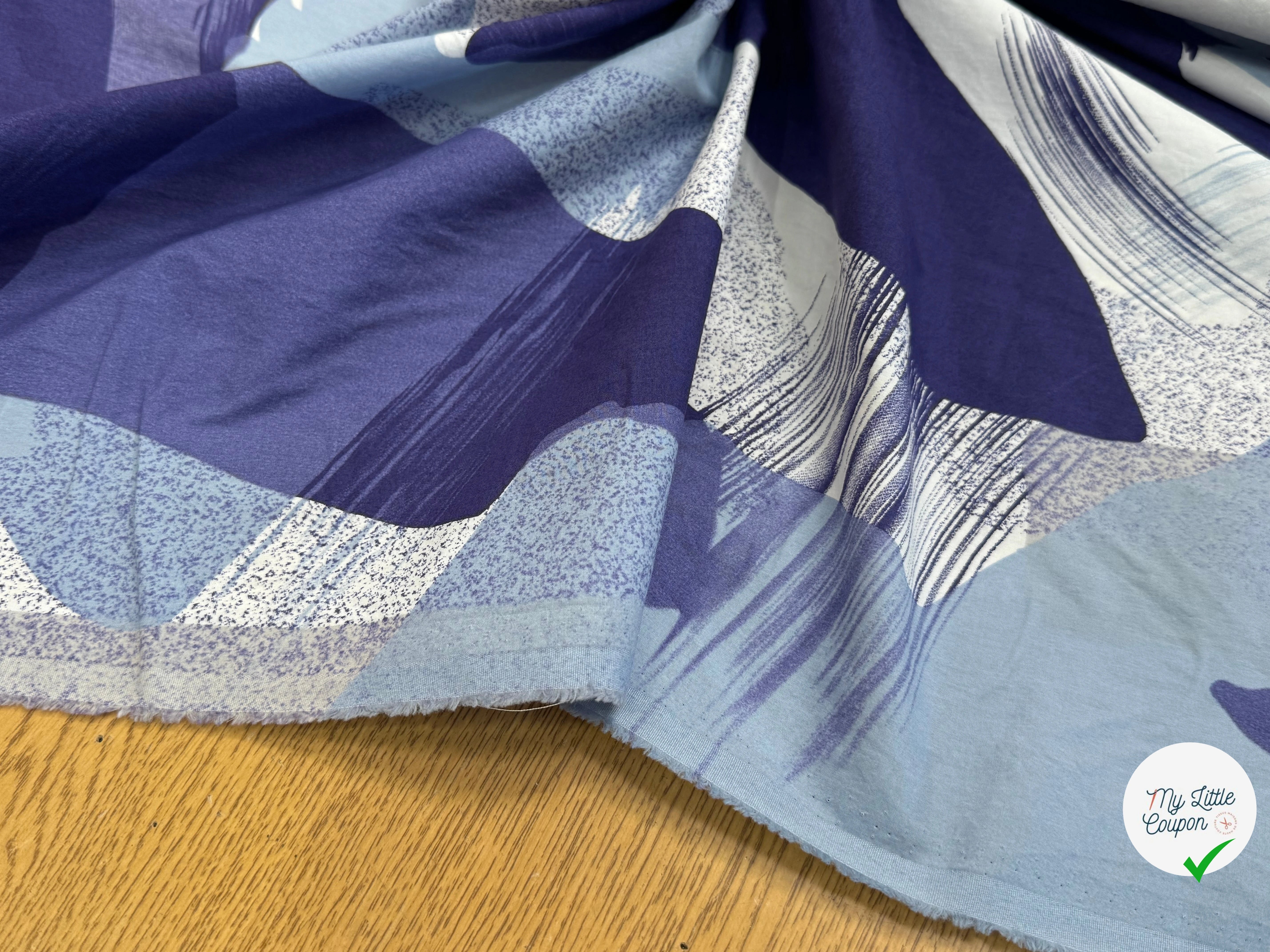 POPELINE DE COTON VAGUE D'OCÉAN - My Little Coupon