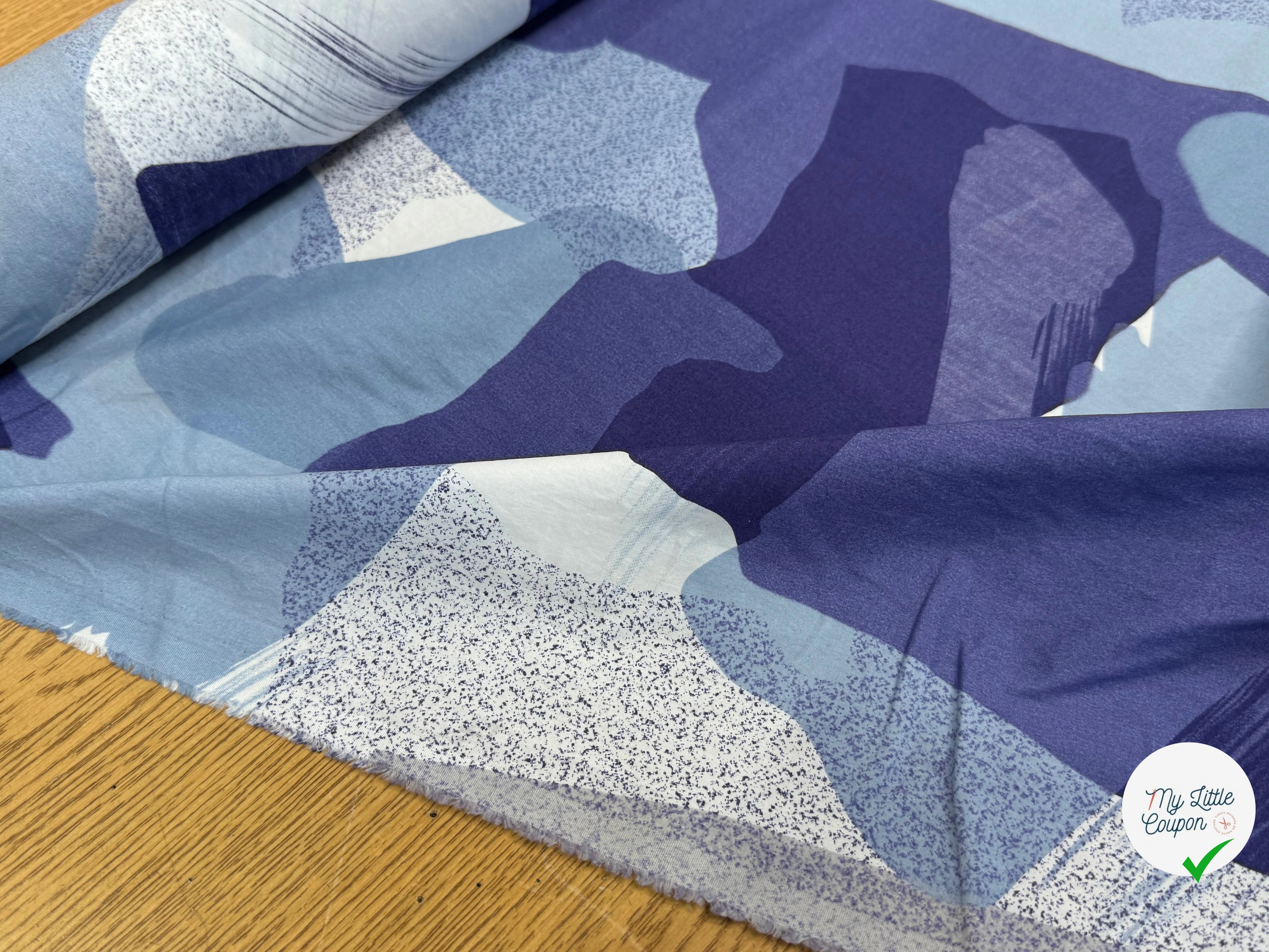 POPELINE DE COTON VAGUE D'OCÉAN - My Little Coupon