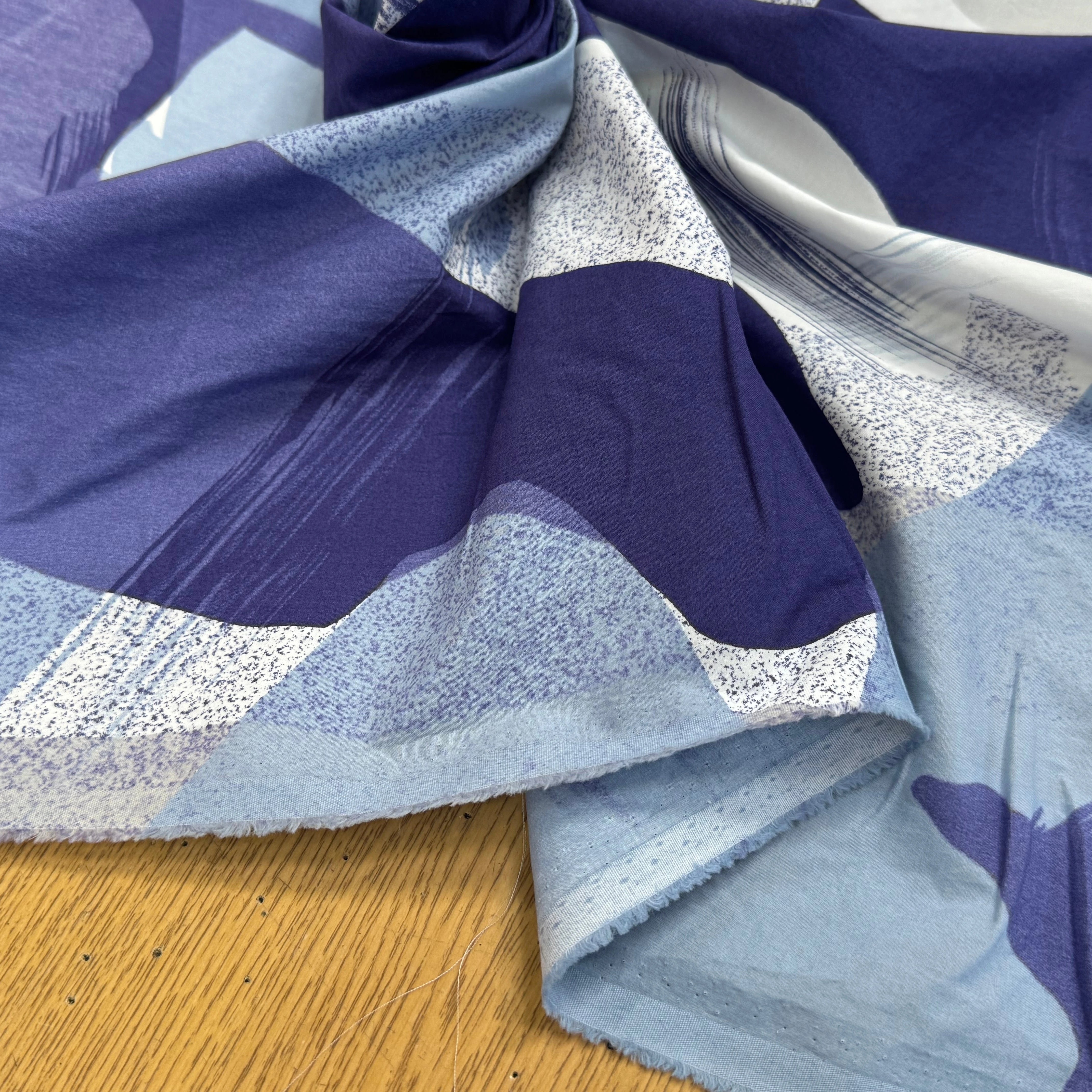 POPELINE DE COTON VAGUE D'OCÉAN - My Little Coupon