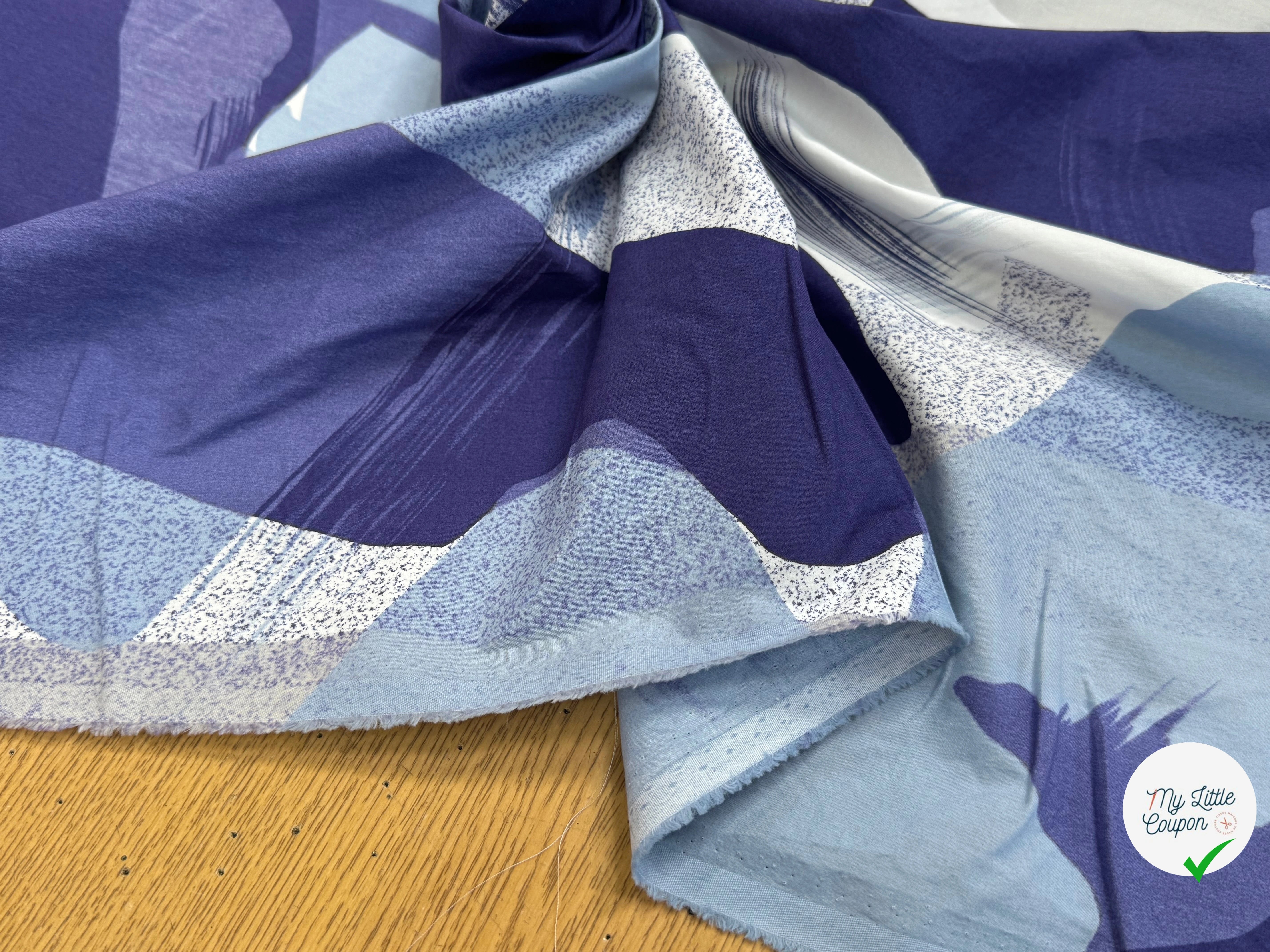 POPELINE DE COTON VAGUE D'OCÉAN - My Little Coupon