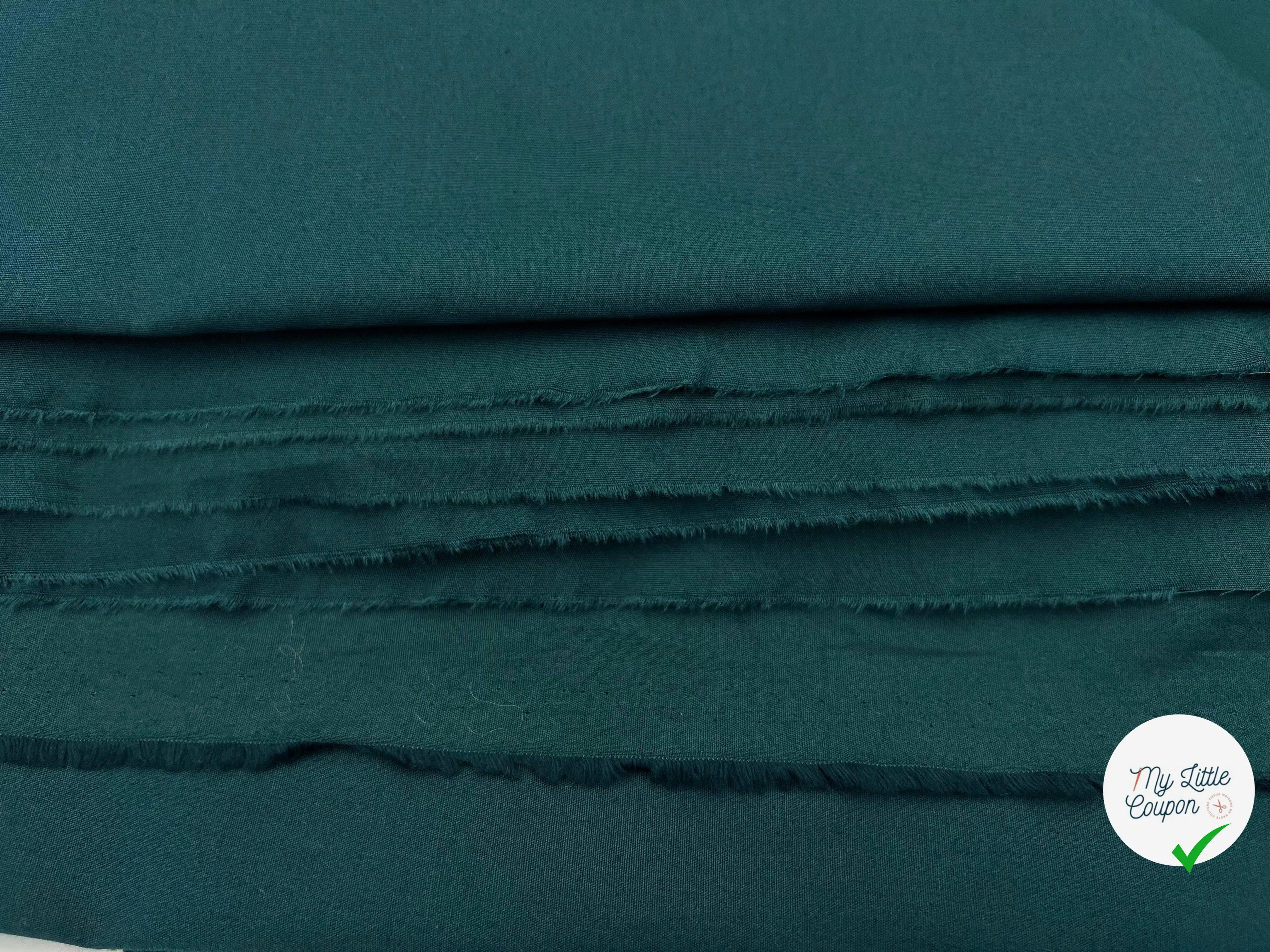 POPELINE DE COTON VERT COPENHAGUE - coupon de tissu de 1 mètre 90 - My Little Coupon - tissu - coudre