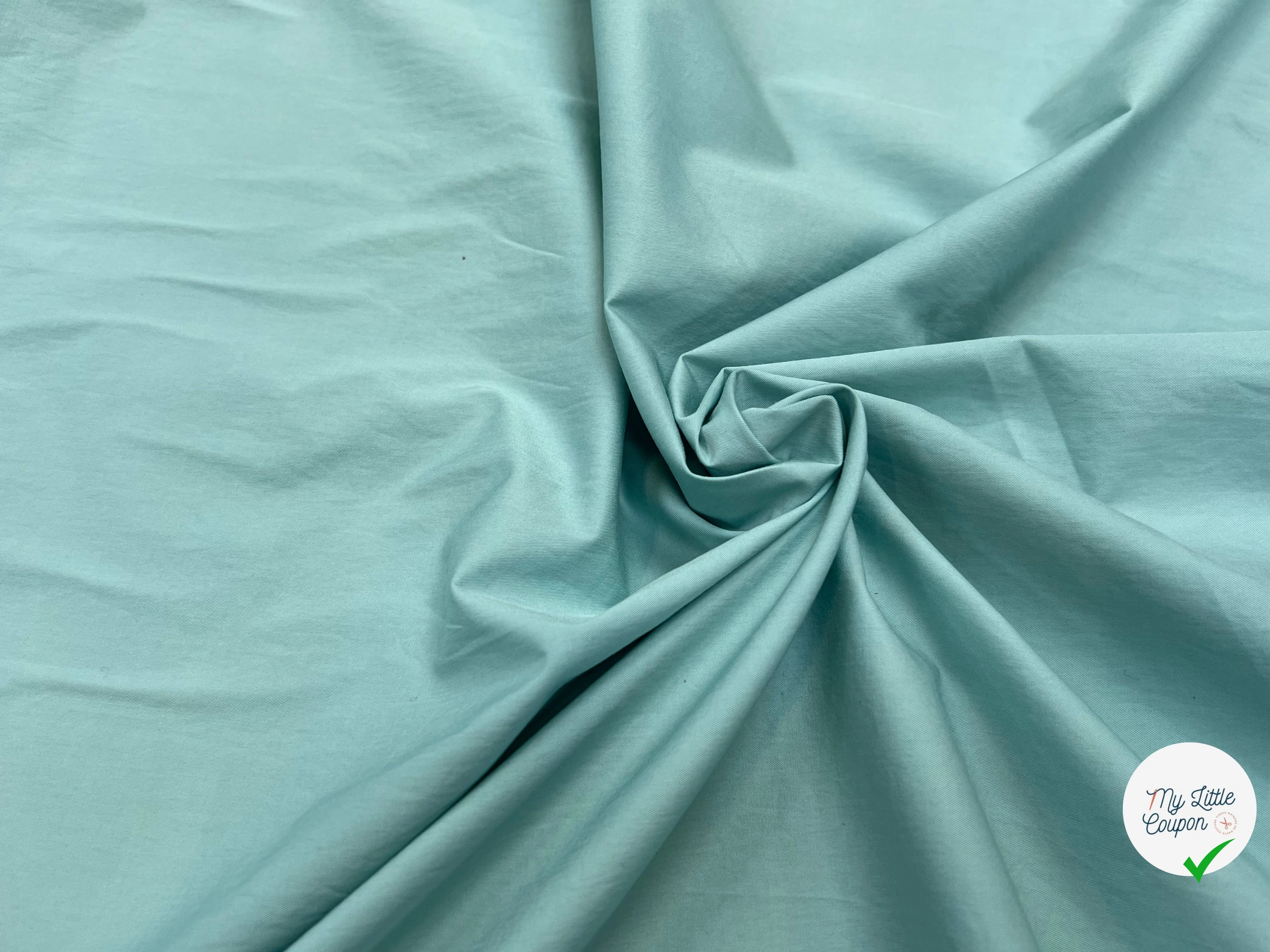 POPELINE DE COTON VERT D'EAU 145CM - My Little Coupon