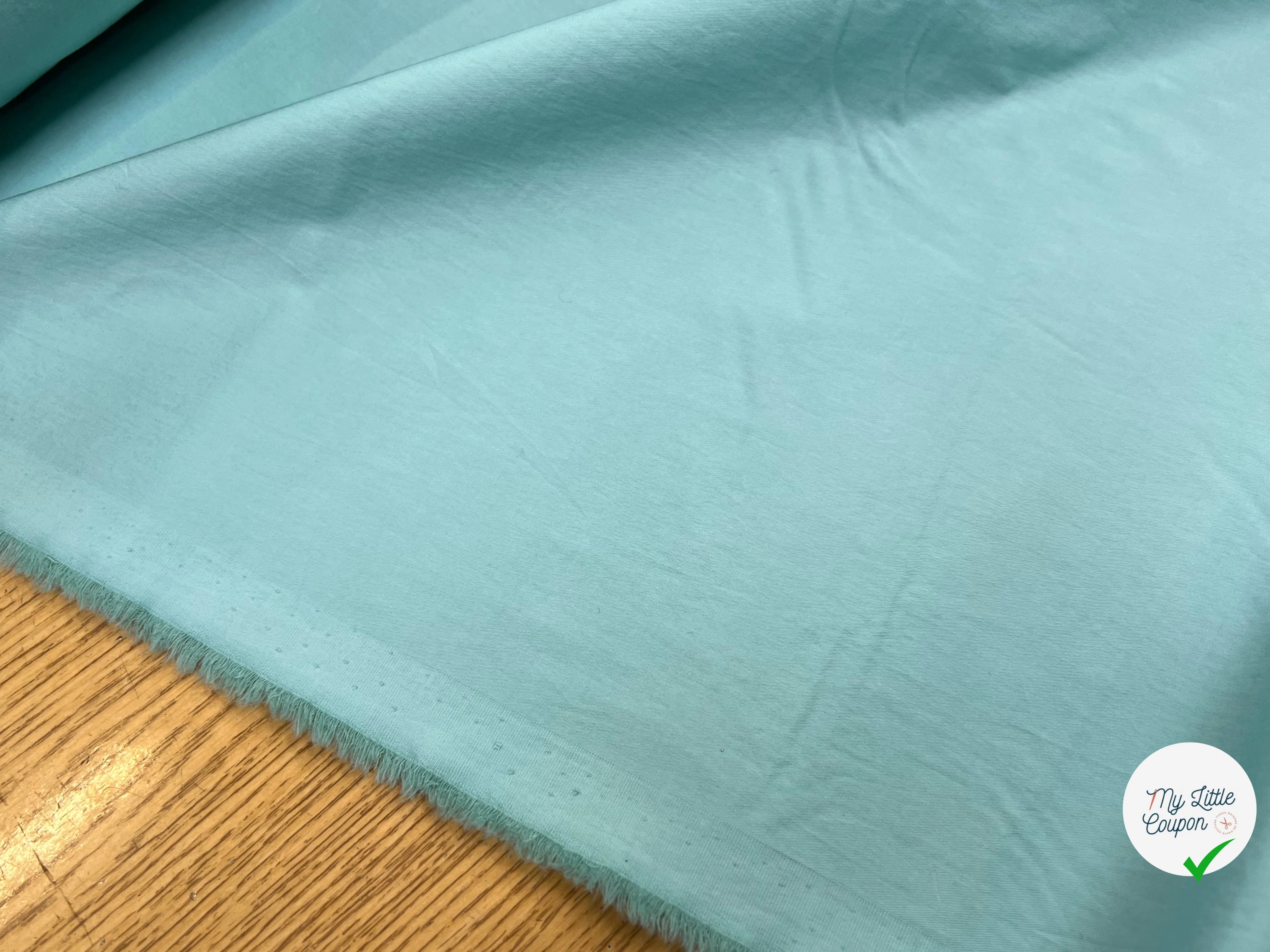 POPELINE DE COTON VERT D'EAU 145CM - My Little Coupon