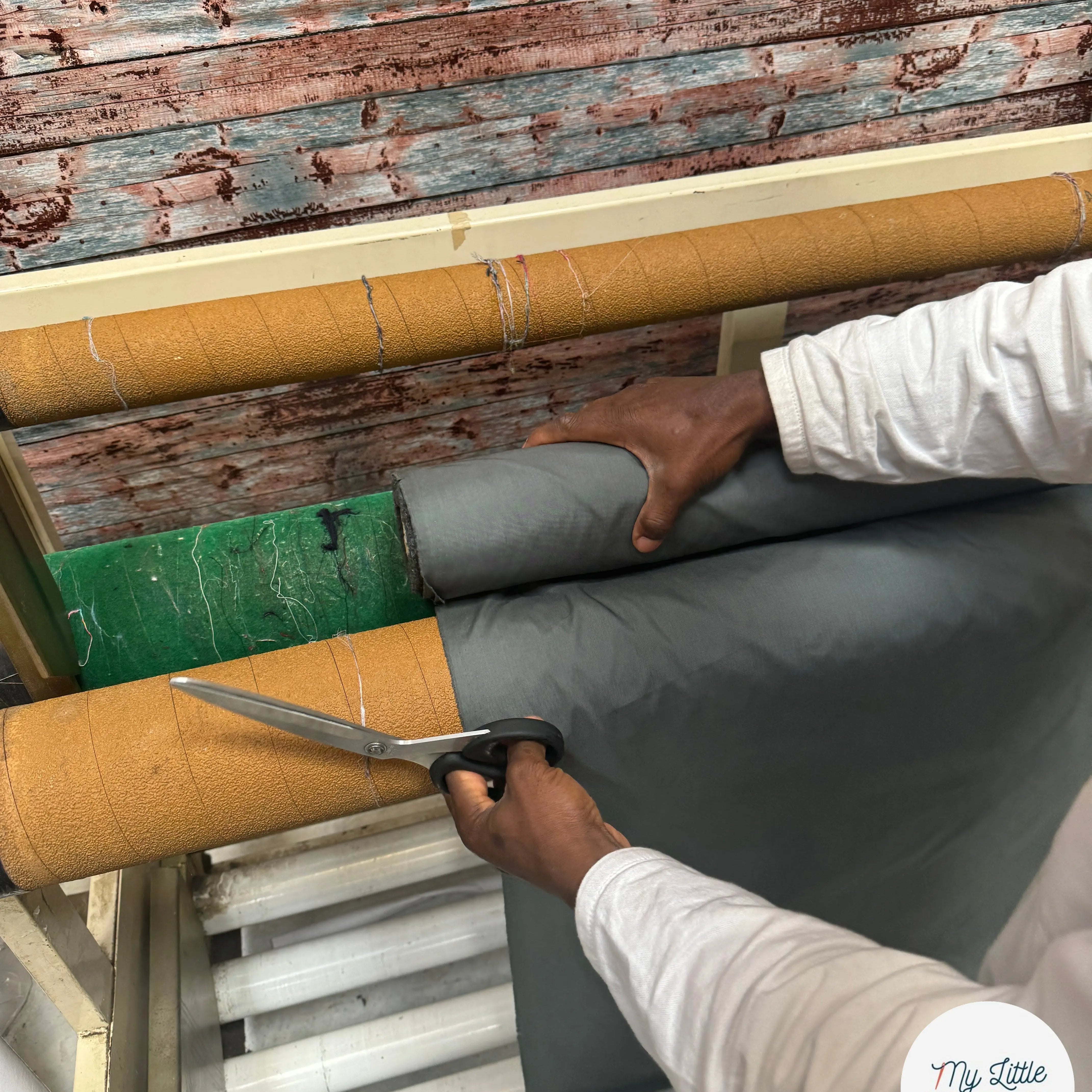 POPELINE DE COTON VERT STACK - My Little Coupon