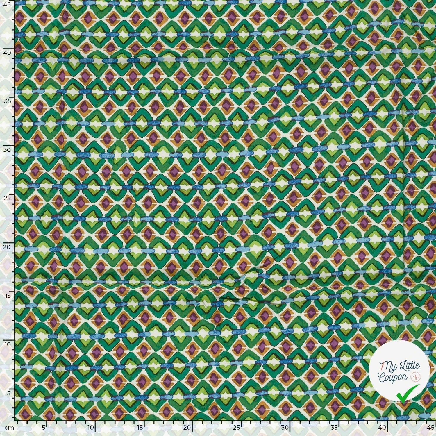 POPELINE DE VISCOSE IMPRIMÉ ABSTRAIT VERT - My Little Coupon