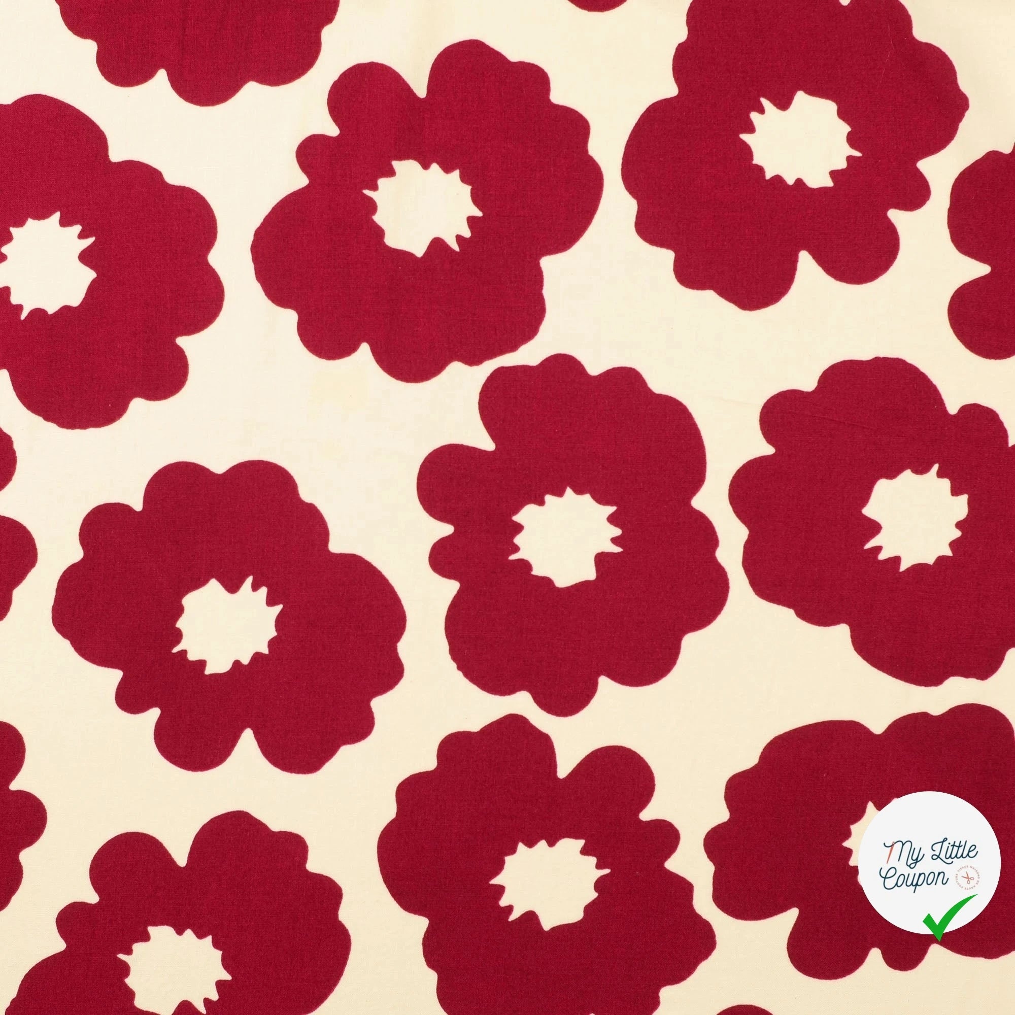 POPELINE DE VISCOSE UNICOLORE BORDEAUX - My Little Coupon