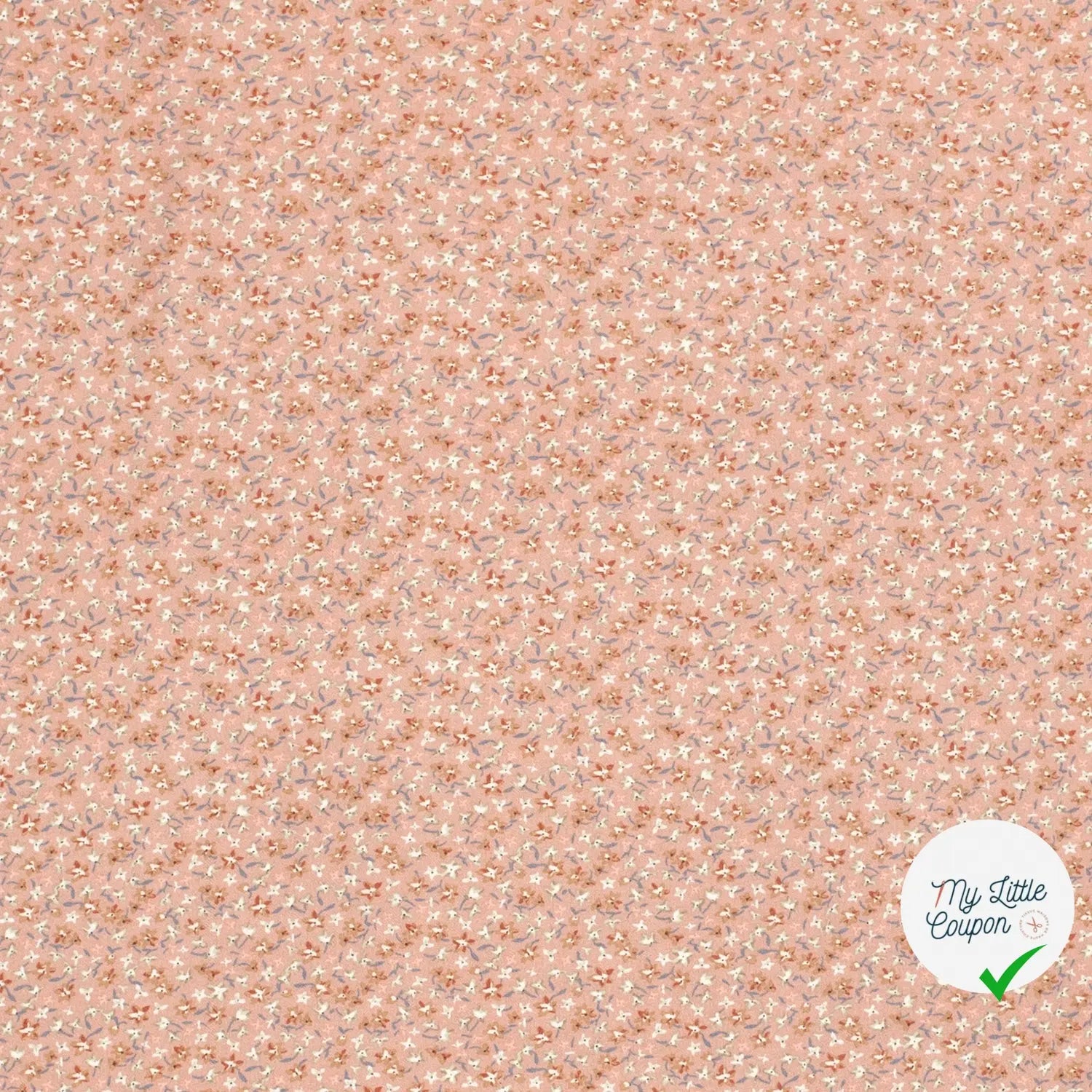 POPELINE DE VISCOSE TISSU IMPRIMÉ FLEURS BEIGE - My Little Coupon