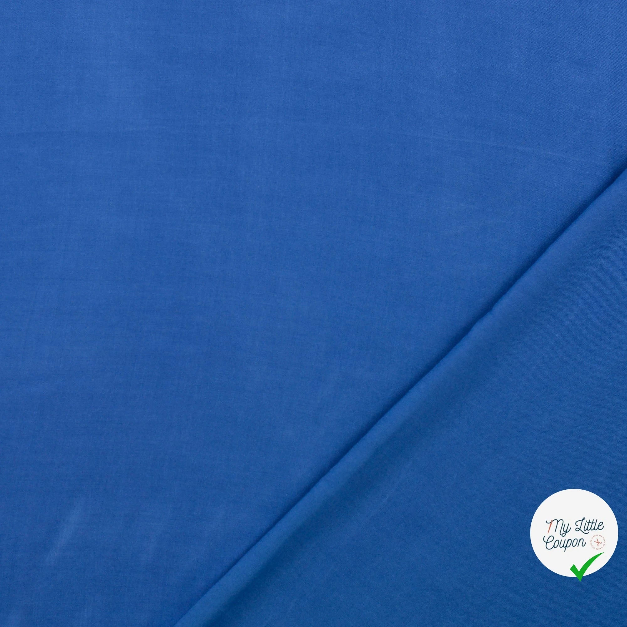 POPELINE DE VISCOSE UNICOLORE COBALT - My Little Coupon
