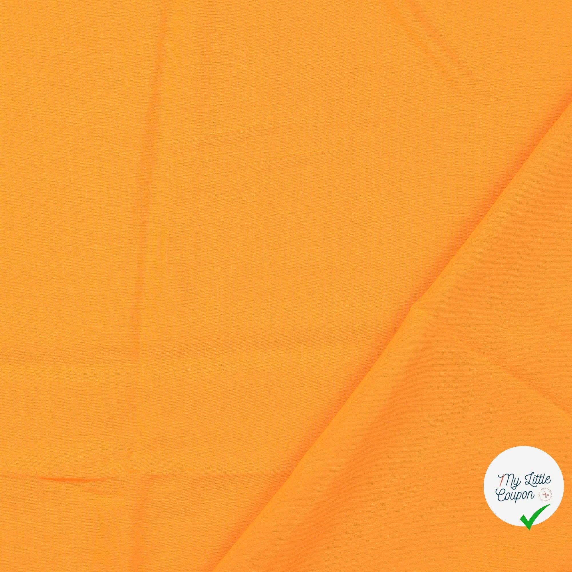 POPELINE DE VISCOSE UNICOLORE ORANGE - My Little Coupon